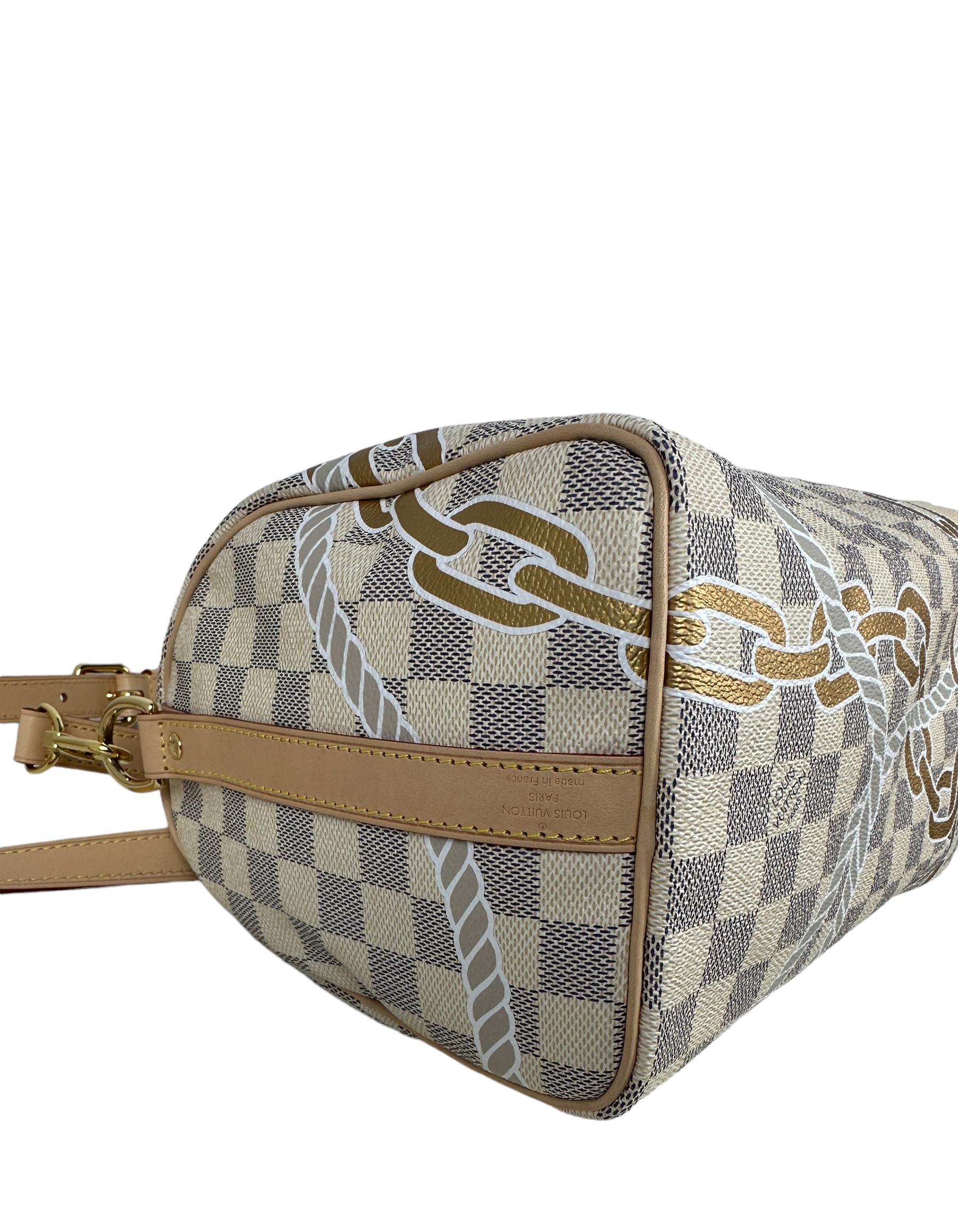 Louis Vuitton Limited Edition Nautical Damier Azur Speedy Bandouliere 25 Bag For Sale 1