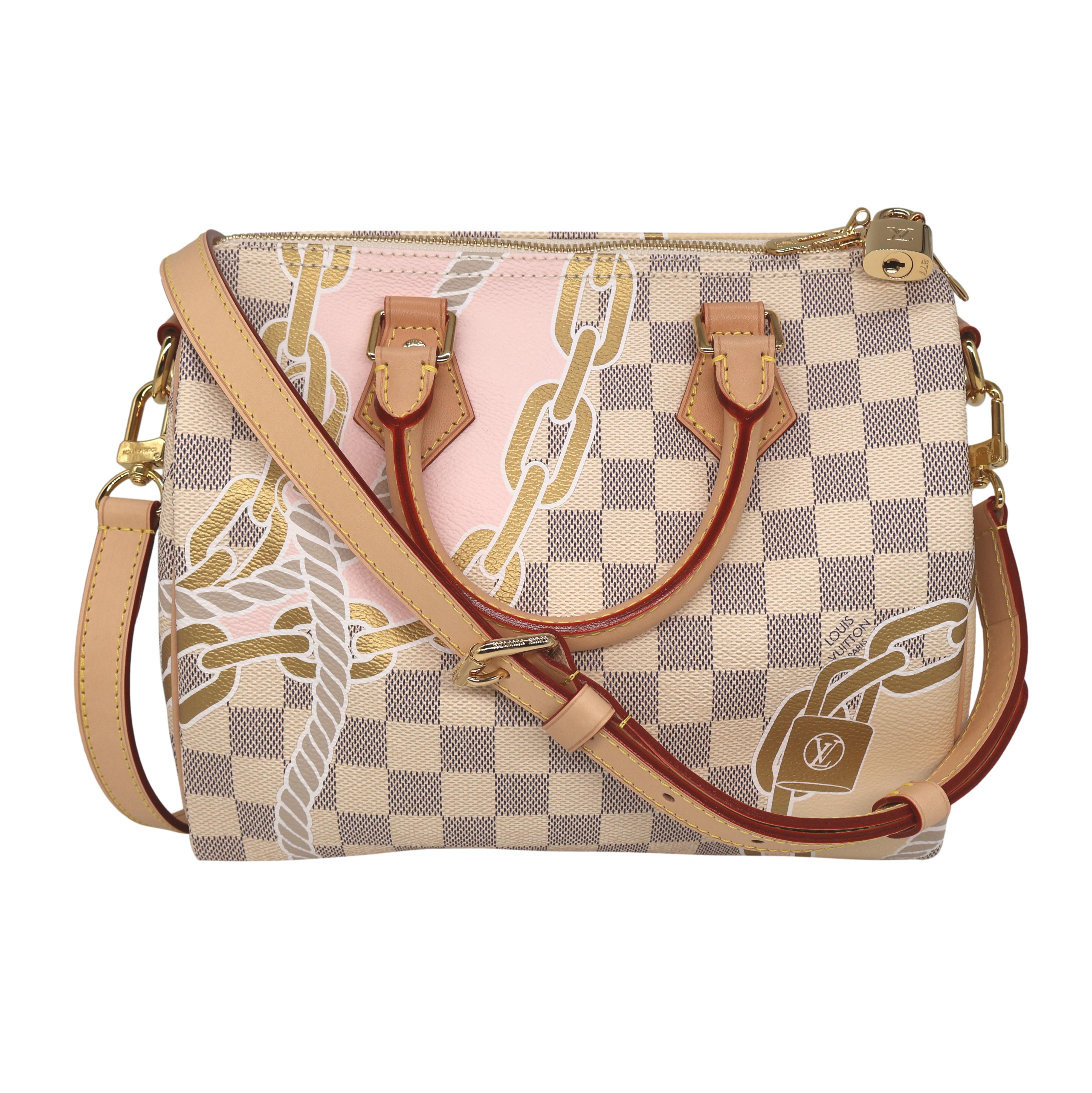 Louis Vuitton Limited Edition Nautical Damier Azure Bandoulière Speedy 25 Bag, France 2023. The iconic speedy was first introduced in the 1930's and was designed as an alternative for the larger 