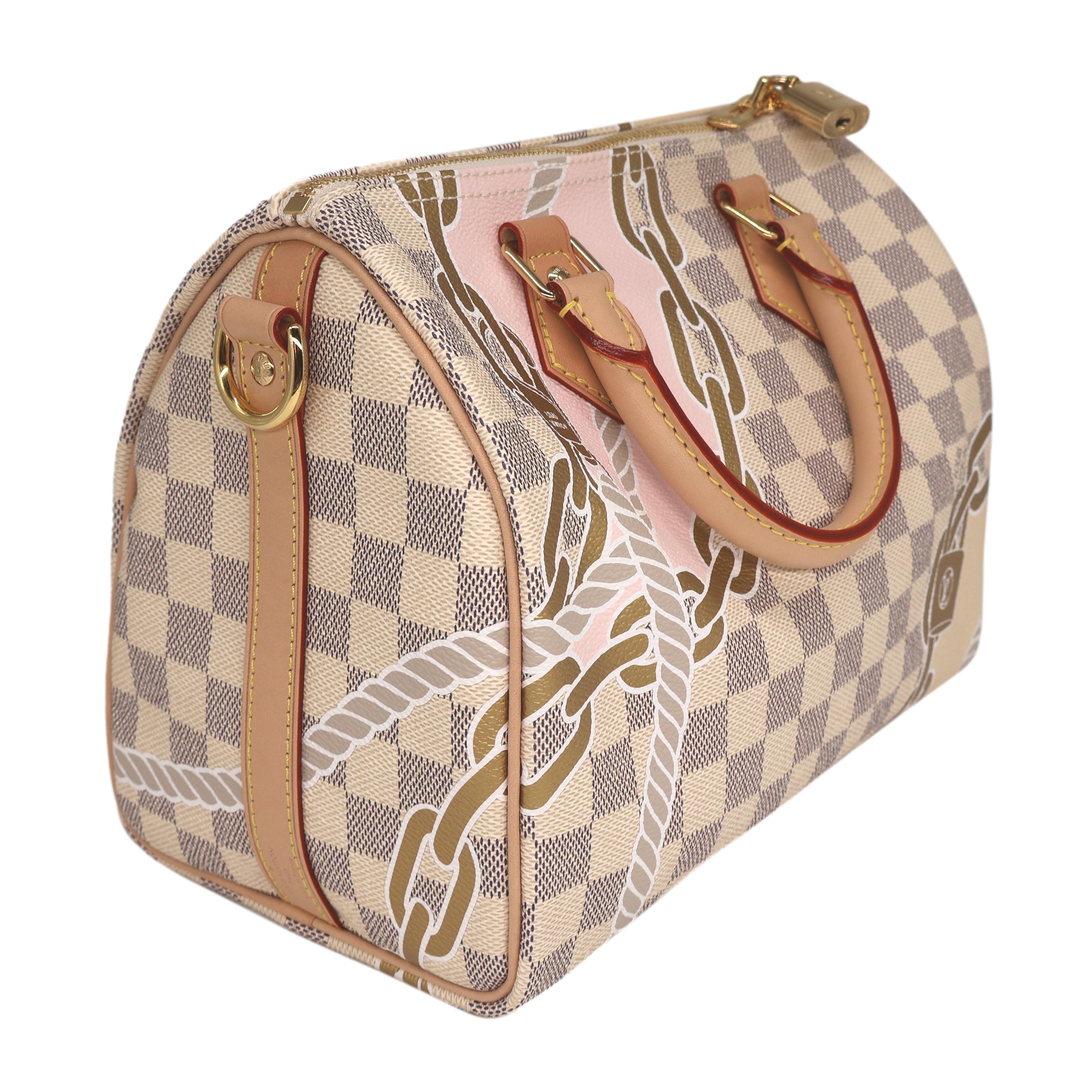 Louis Vuitton Limited Edition Nautical Damier Azure Bandoulière Speedy 25 Bag In Excellent Condition In Banner Elk, NC