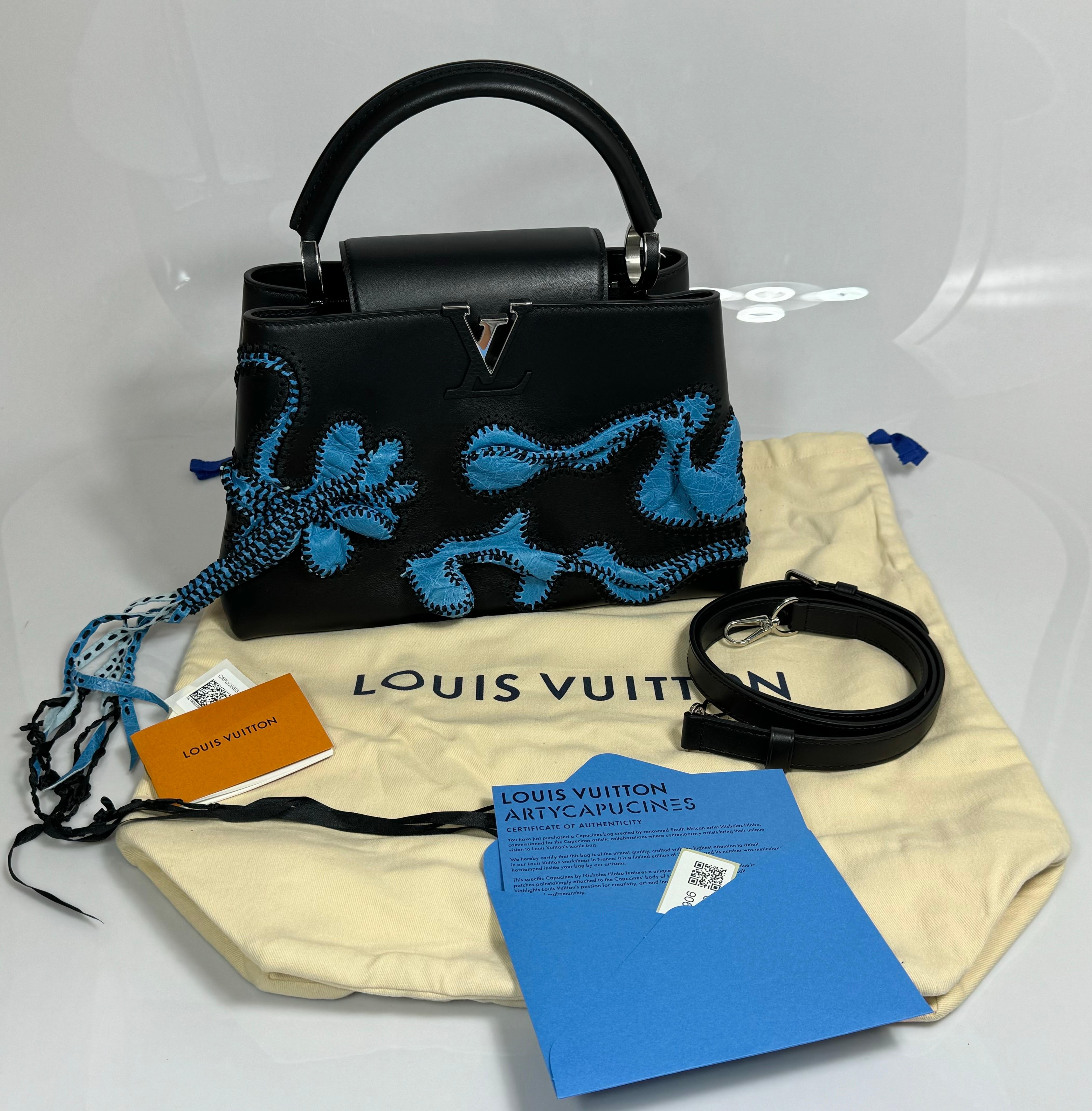 Louis Vuitton Limited Edition Nicholas Hlobo's Artycapucines Handbag-NEW IN BOX For Sale 14