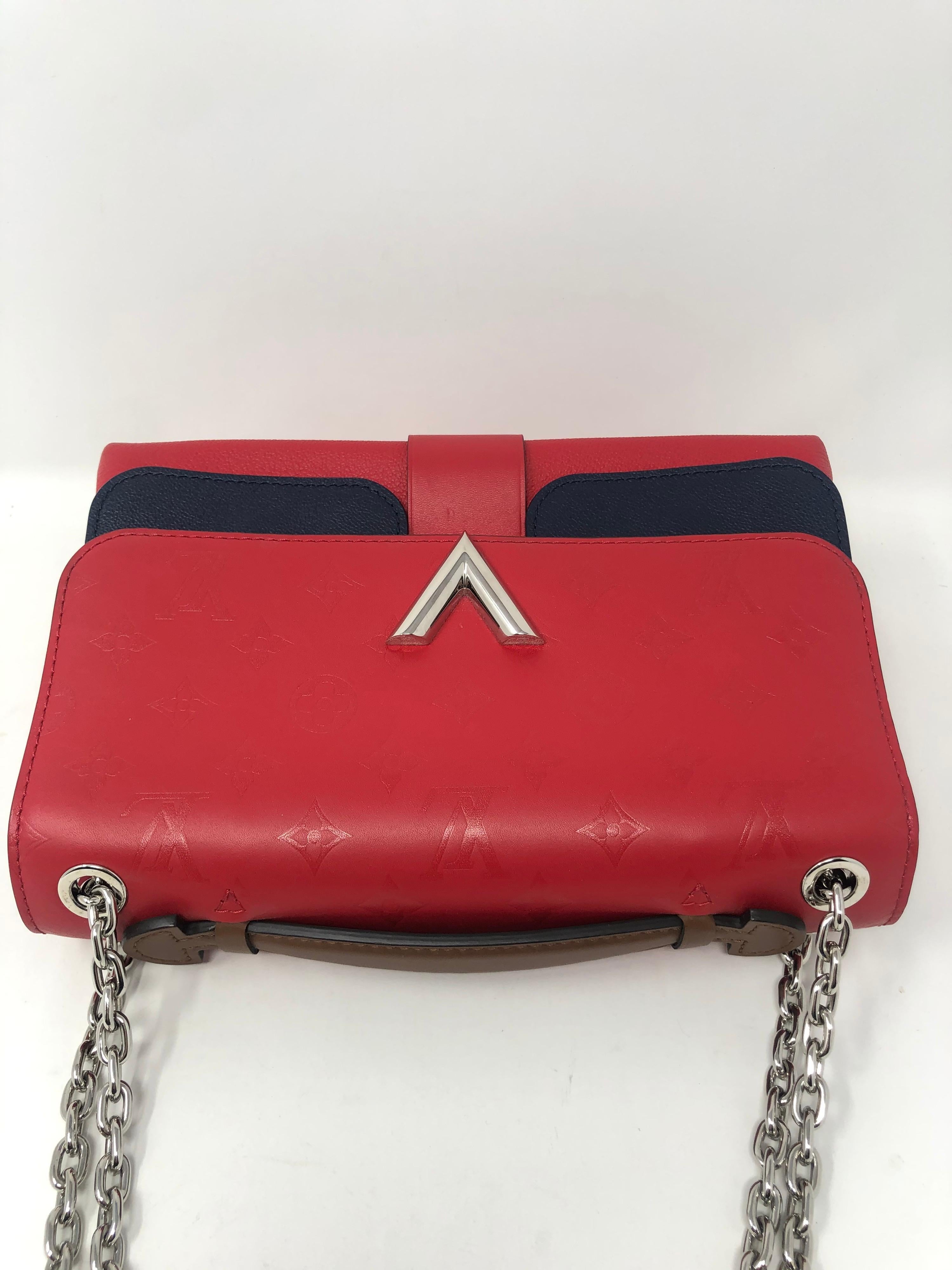 Louis Vuitton Limited Edition Red and Navy Crossbody Bag 3