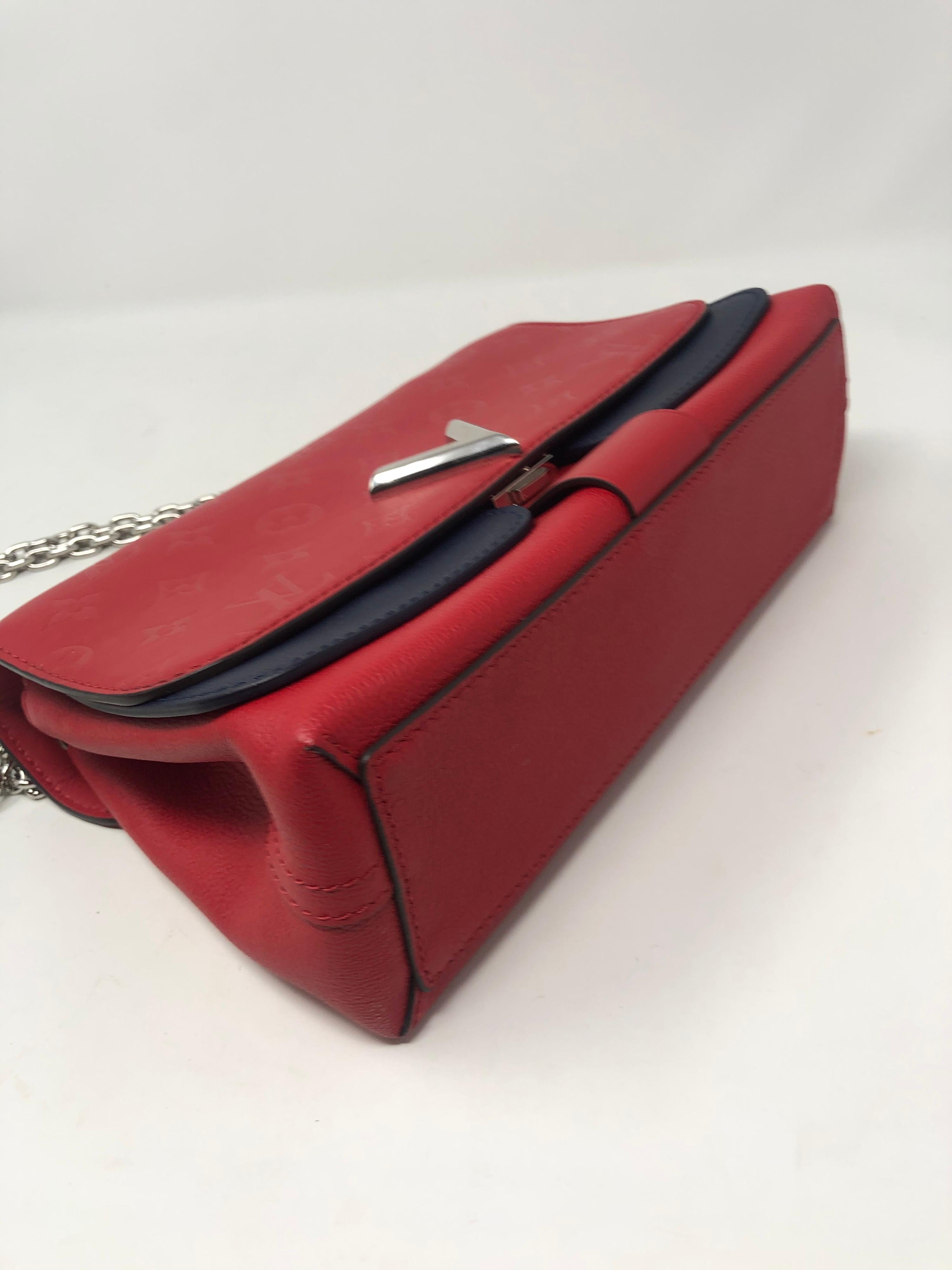 Louis Vuitton Limited Edition Red and Navy Crossbody Bag 7