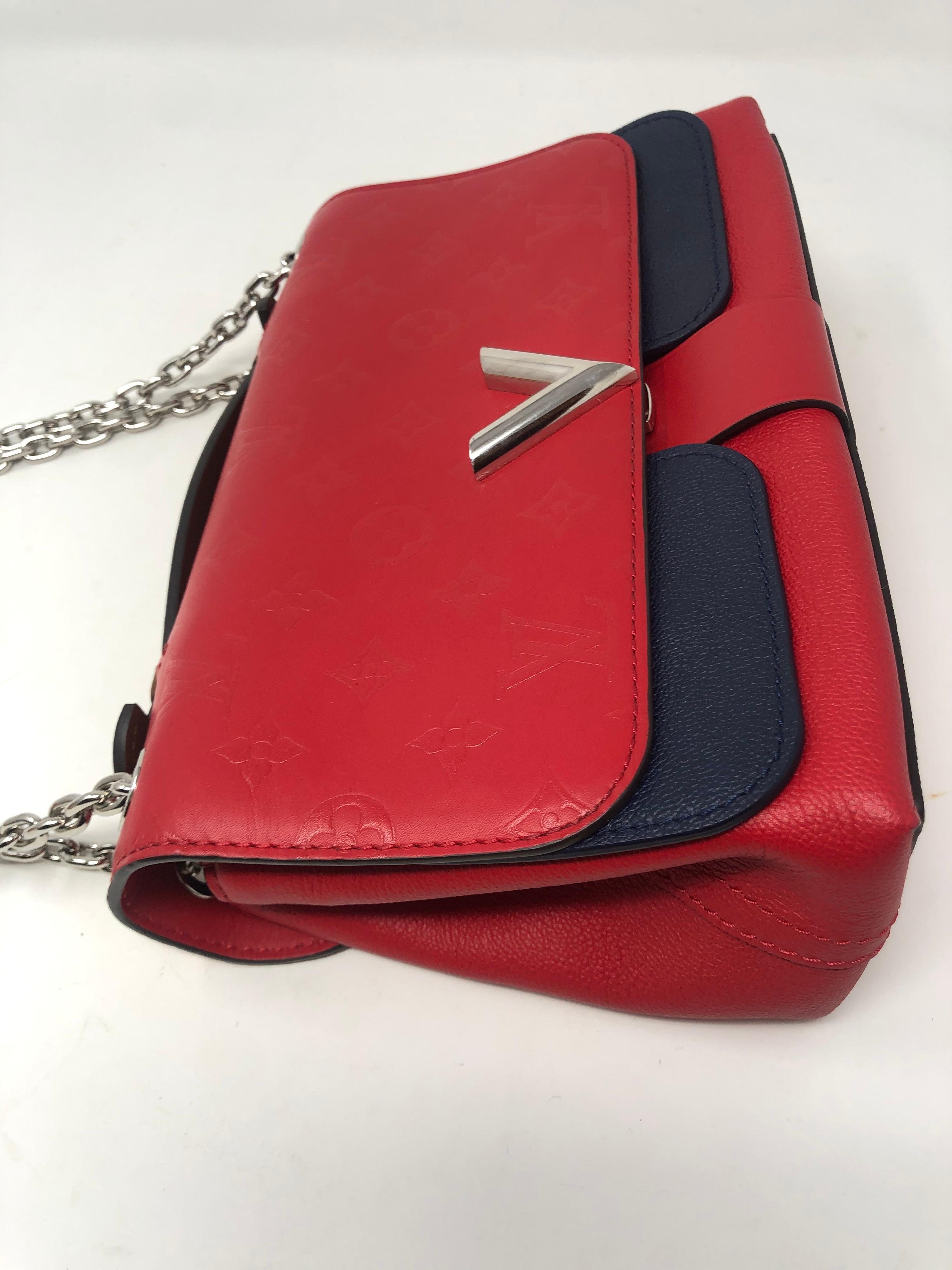 Louis Vuitton Limited Edition Red and Navy Crossbody Bag 8