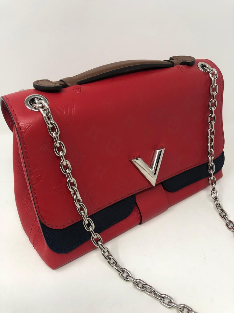 Louis Vuitton Limited Edition Red and Navy Crossbody Bag at 1stDibs