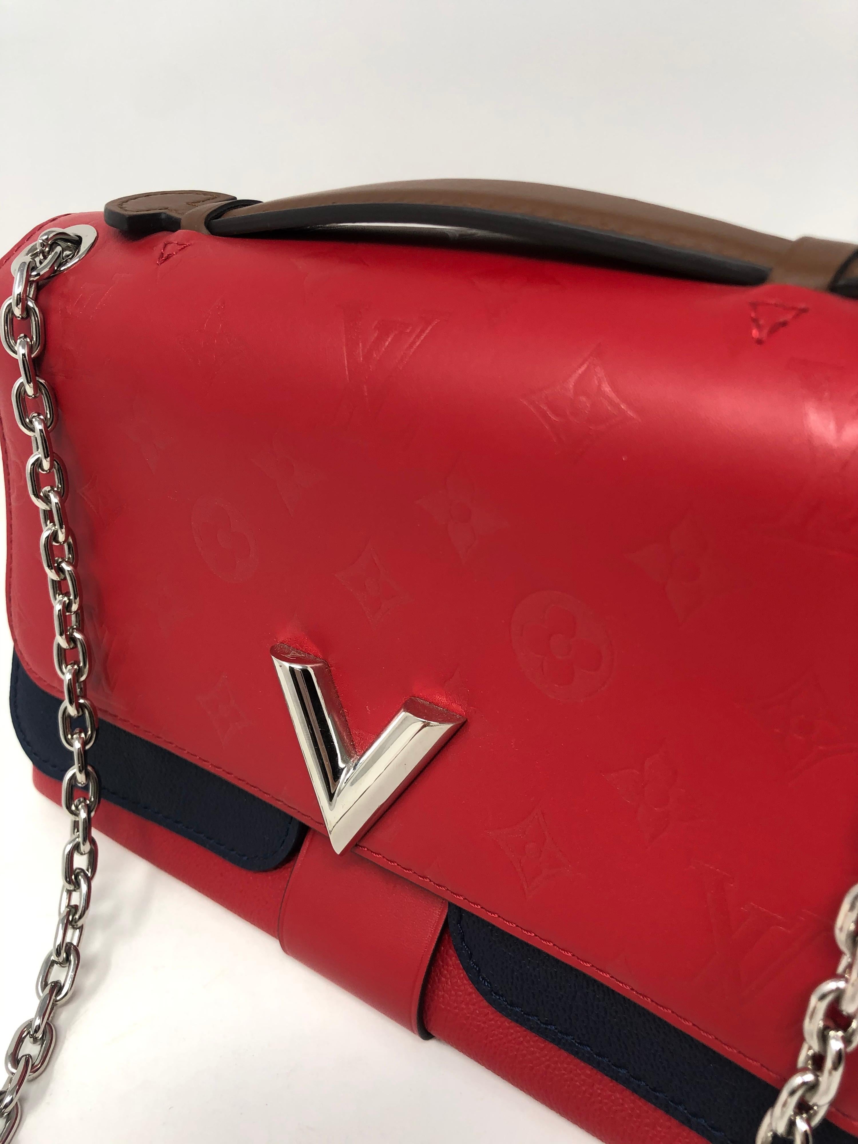 Women's or Men's Louis Vuitton Limited Edition Red and Navy Crossbody Bag