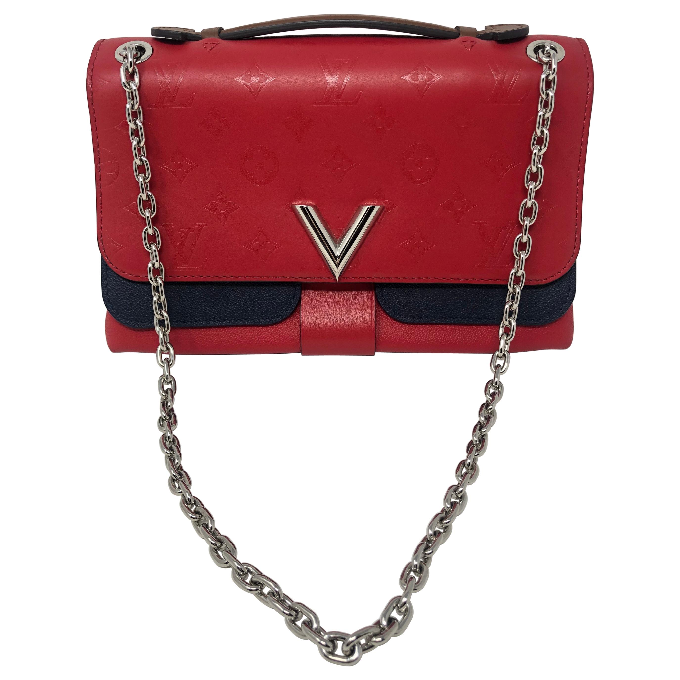 Louis Vuitton Limited Edition Red and Navy Crossbody Bag