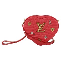 Louis Vuitton Limited Edition Red Quilted Leather New Wave Heart Crossbody Bag 