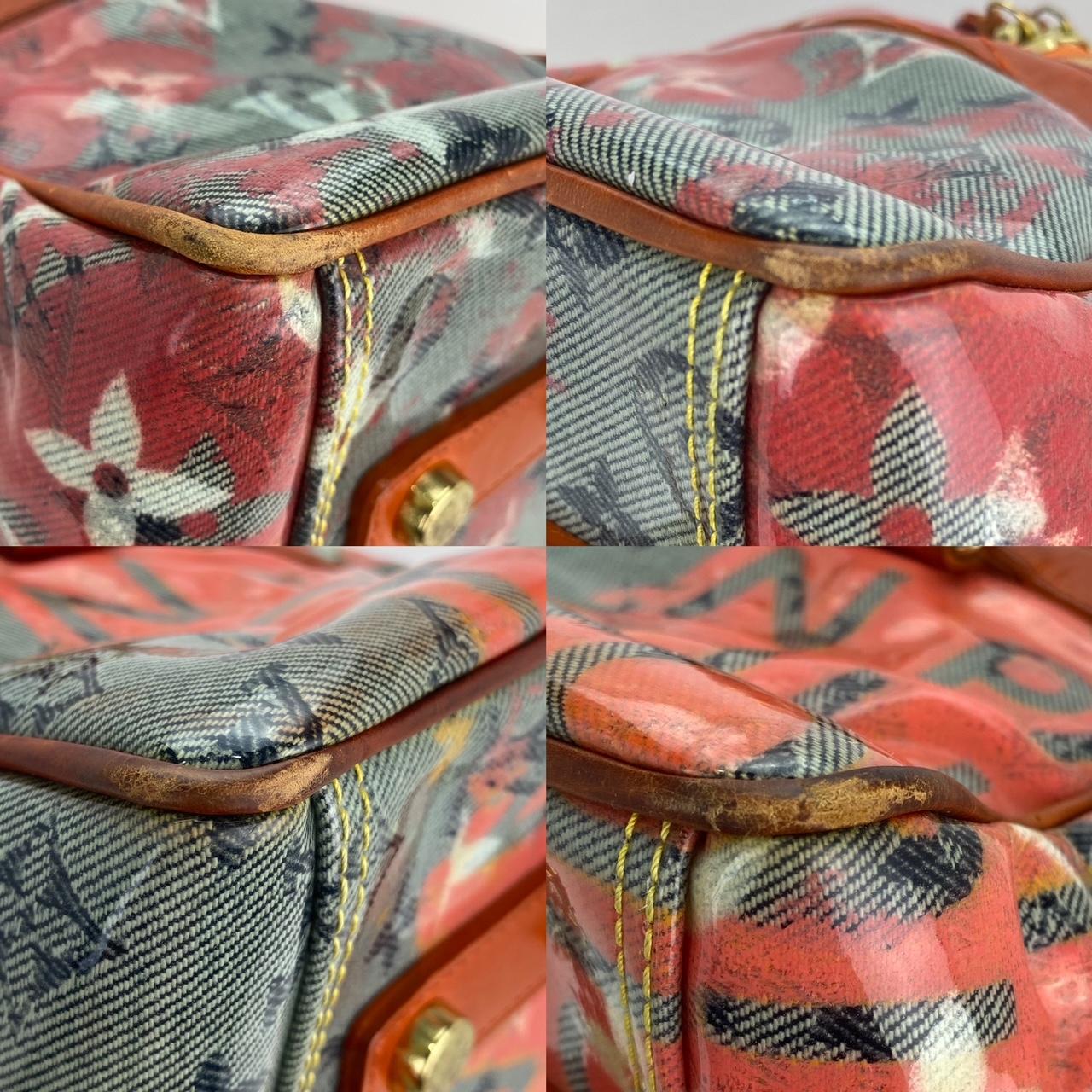 LOUIS VUITTON Limited Edition Richard Prince Pink Denim Weekender PM Travel Bag 2