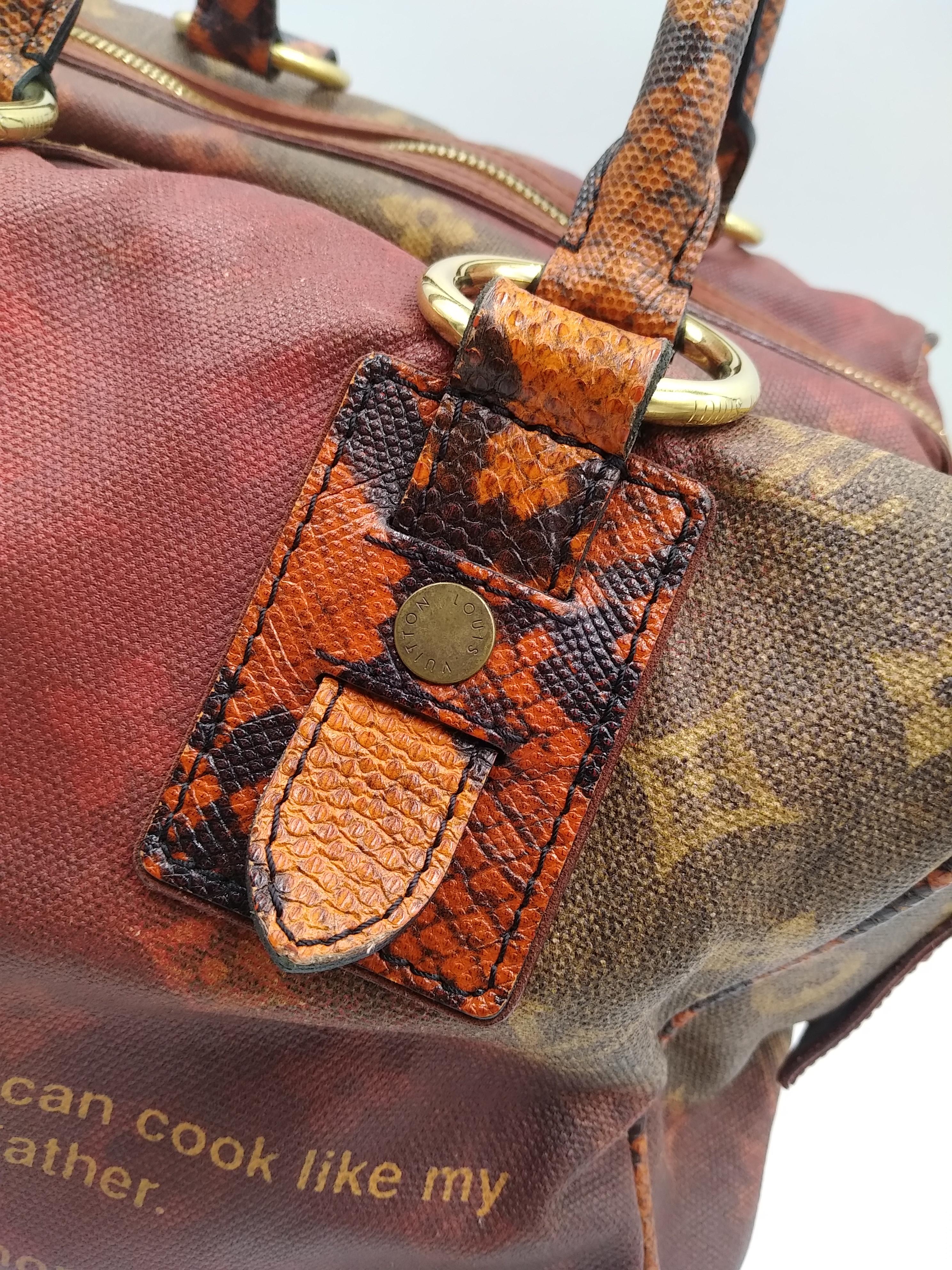 Richard Prince Rote Monogrammierte Mancrazy Jokes Tasche von Louis Vuitton in limitierter Auflage (Braun)