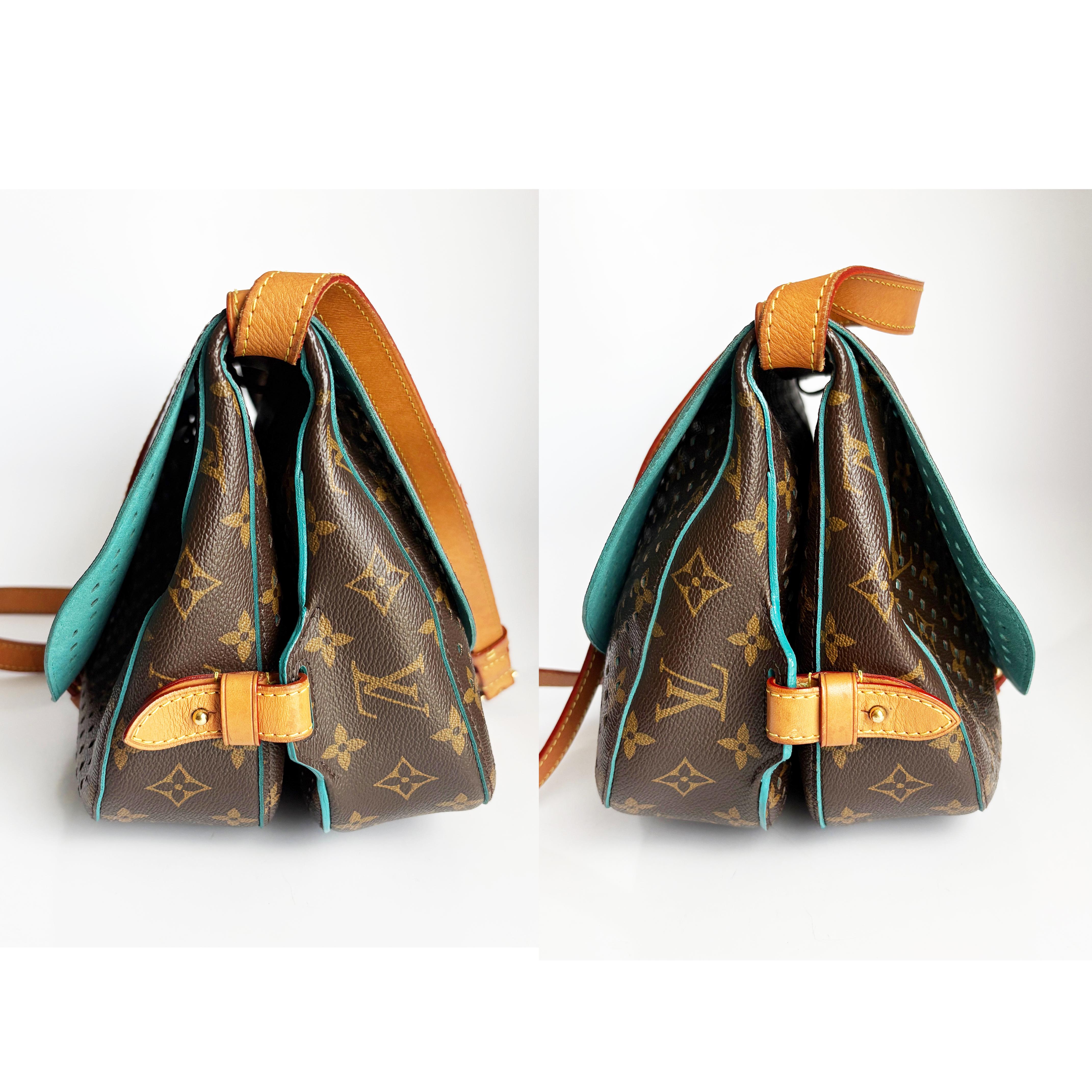 Louis Vuitton Limited Edition Saumur Tasche Monogram Flore Perforiert im Zustand „Gut“ im Angebot in Port Saint Lucie, FL