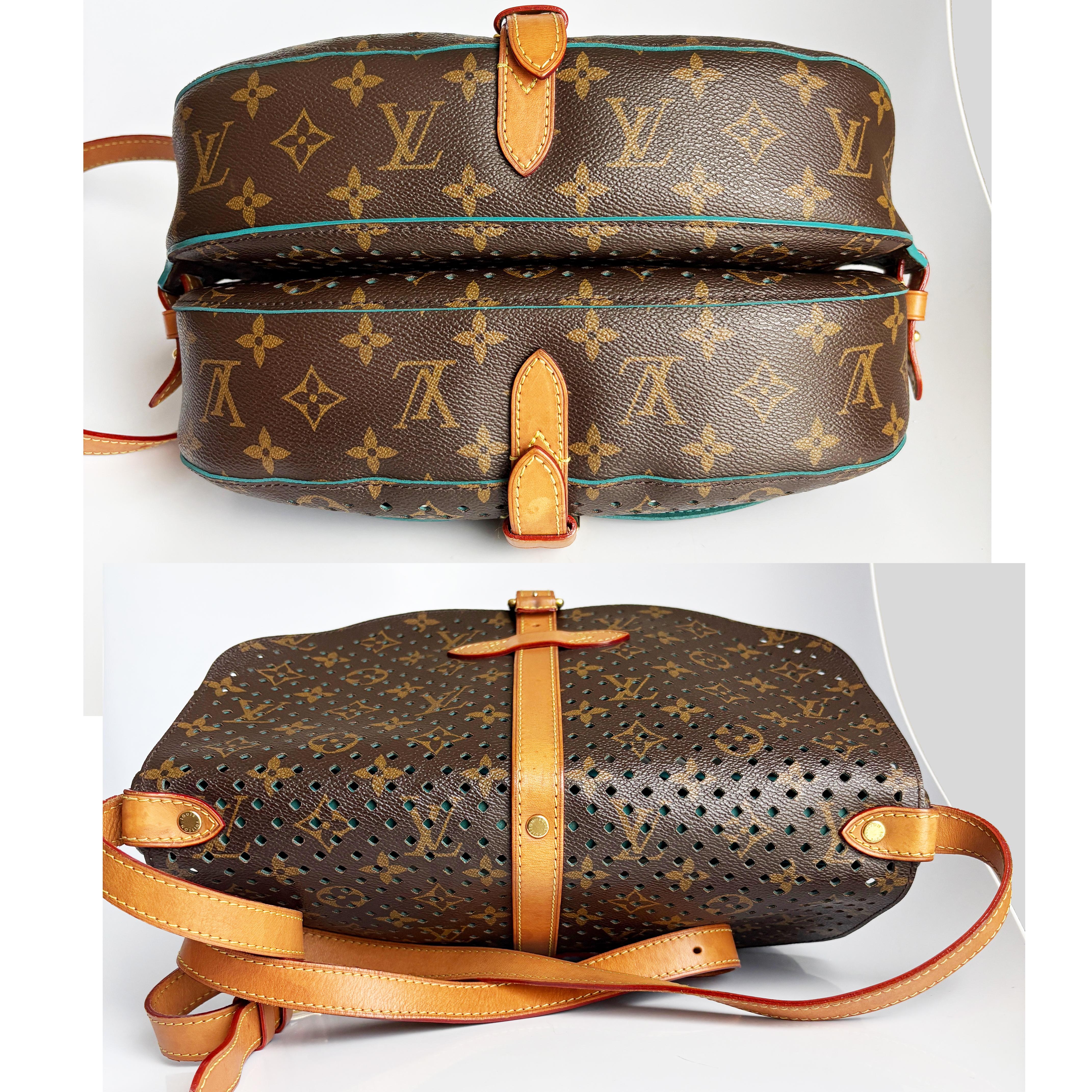 Louis Vuitton Limited Edition Saumur Tasche Monogram Flore Perforiert im Angebot 2