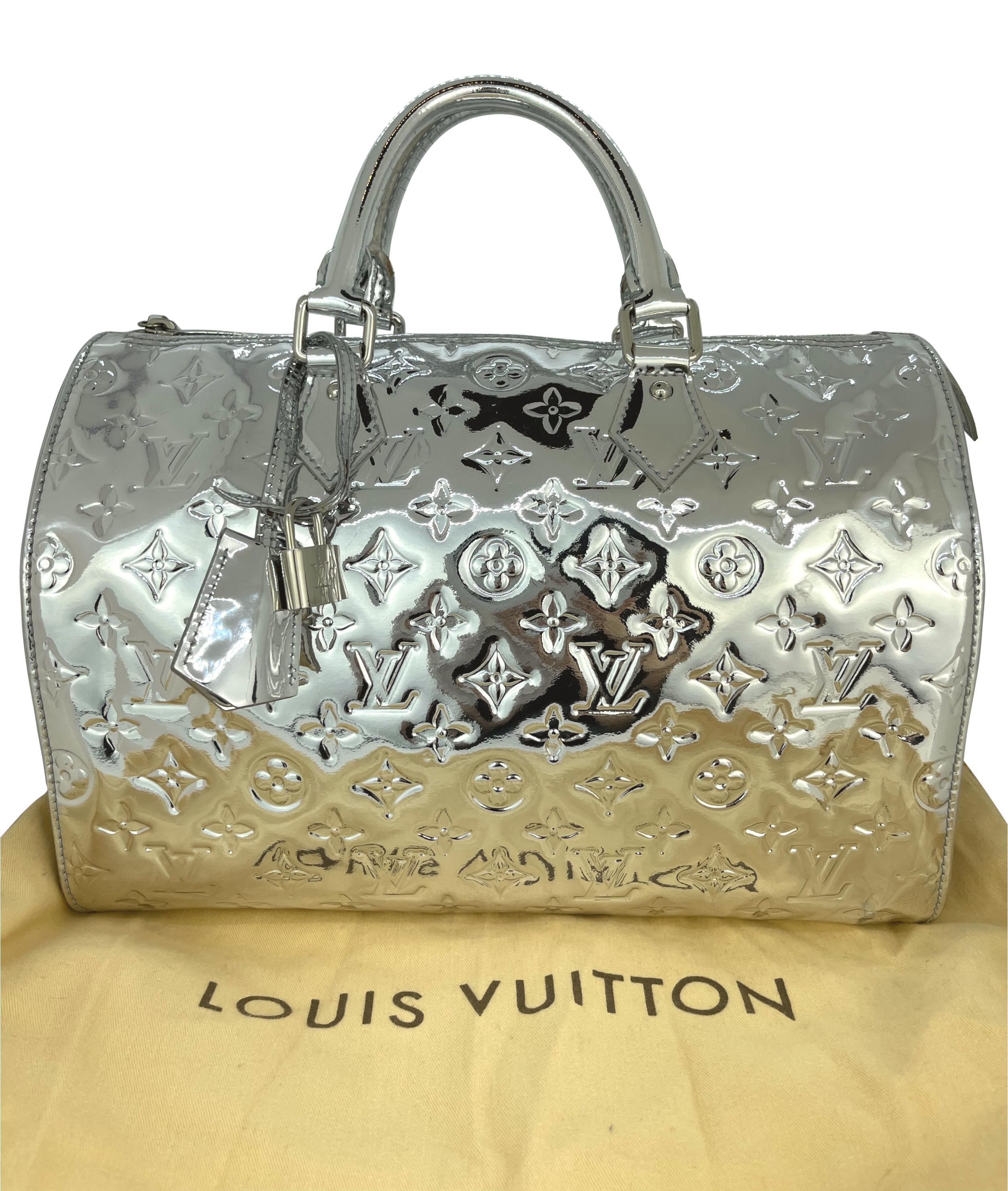 Louis Vuitton Limited Edition Silver Monogram Miroir Top Handle Speedy 30, 2006. 9