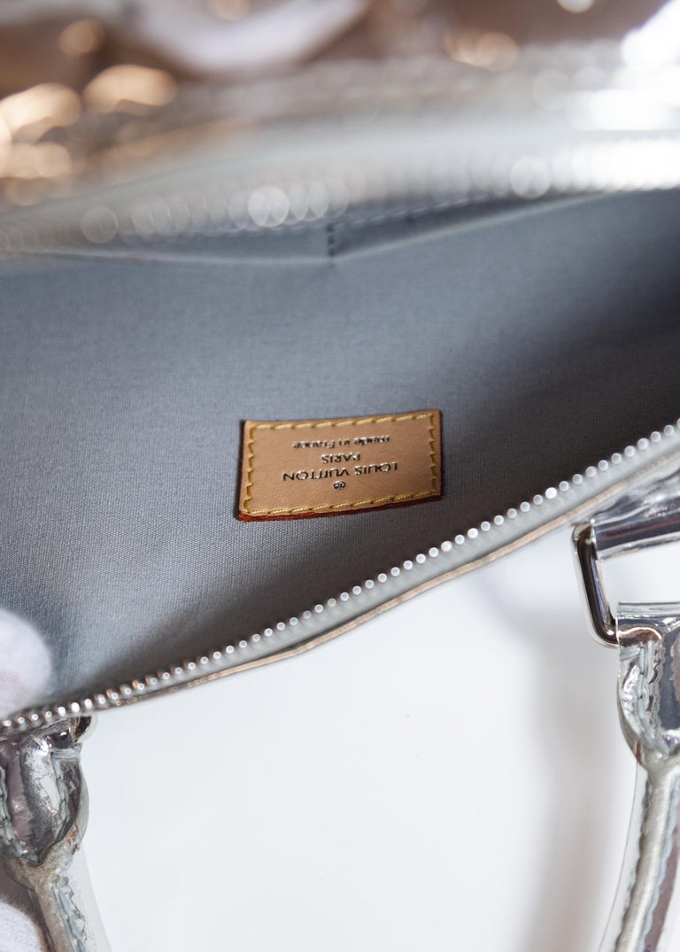 Louis Vuitton Limited Edition Silver Monogram Miroir Speedy 35 Runway  For Sale 1