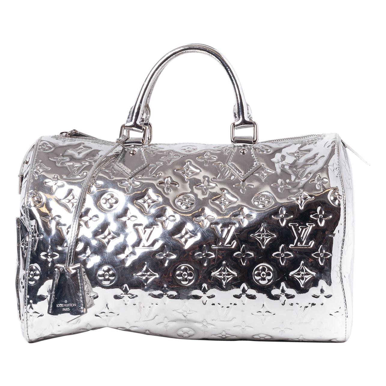 Louis Vuitton Limited Edition Silver Monogram Miroir Speedy 35 Runway For  Sale at 1stDibs