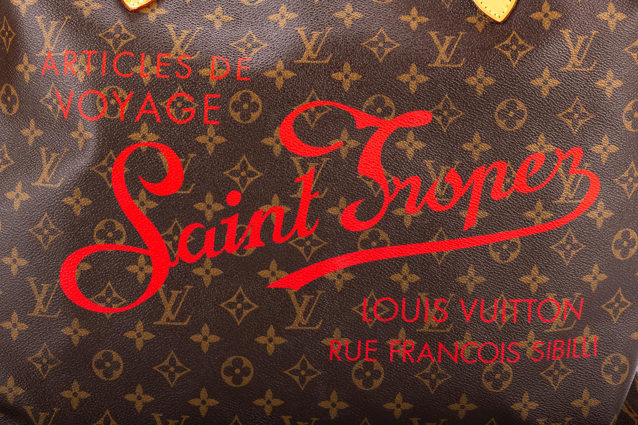 Louis Vuitton Limited Edition St Tropez Neverfull MM Tote Bag XXL In Good Condition In West Hollywood, CA