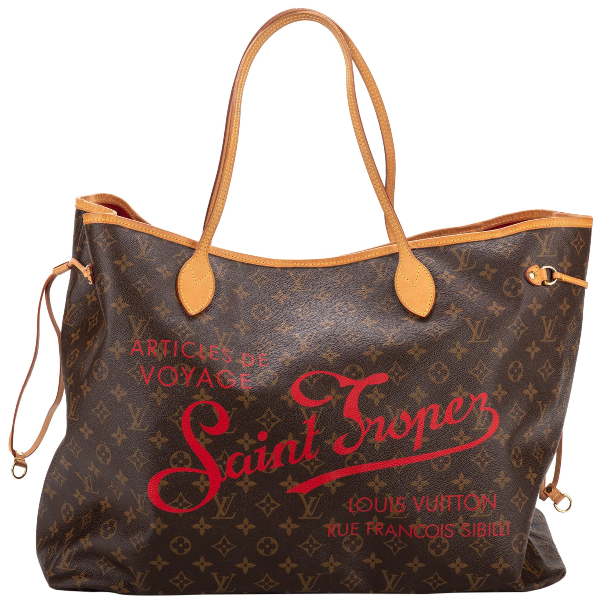 Louis Vuitton Neverfull Limited Edition Saint Tropez Hot Pink Tote with  pouch at 1stDibs