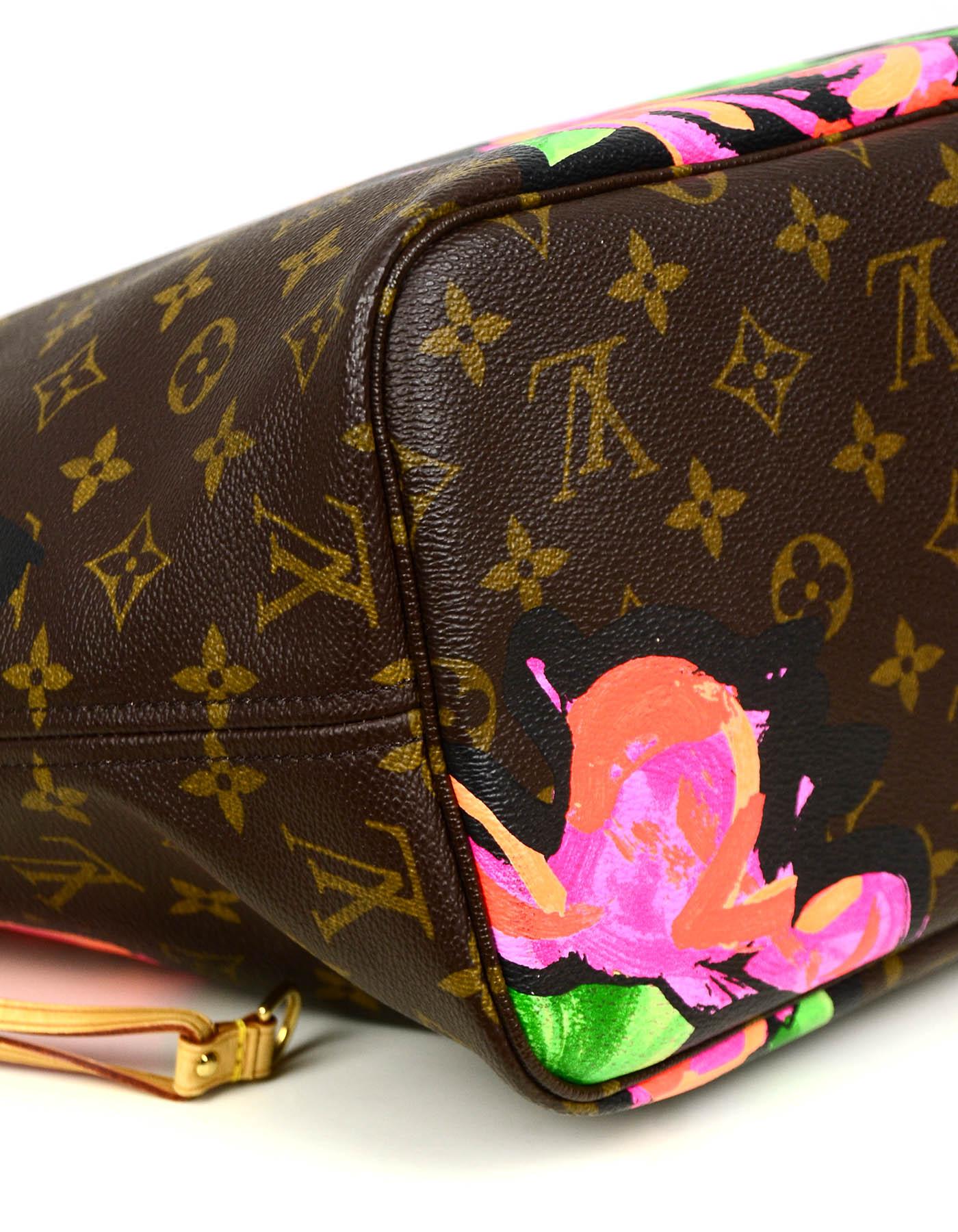 Black Louis Vuitton Limited Edition Stephen Sprouse Monogram Roses Neverfull MM Tote
