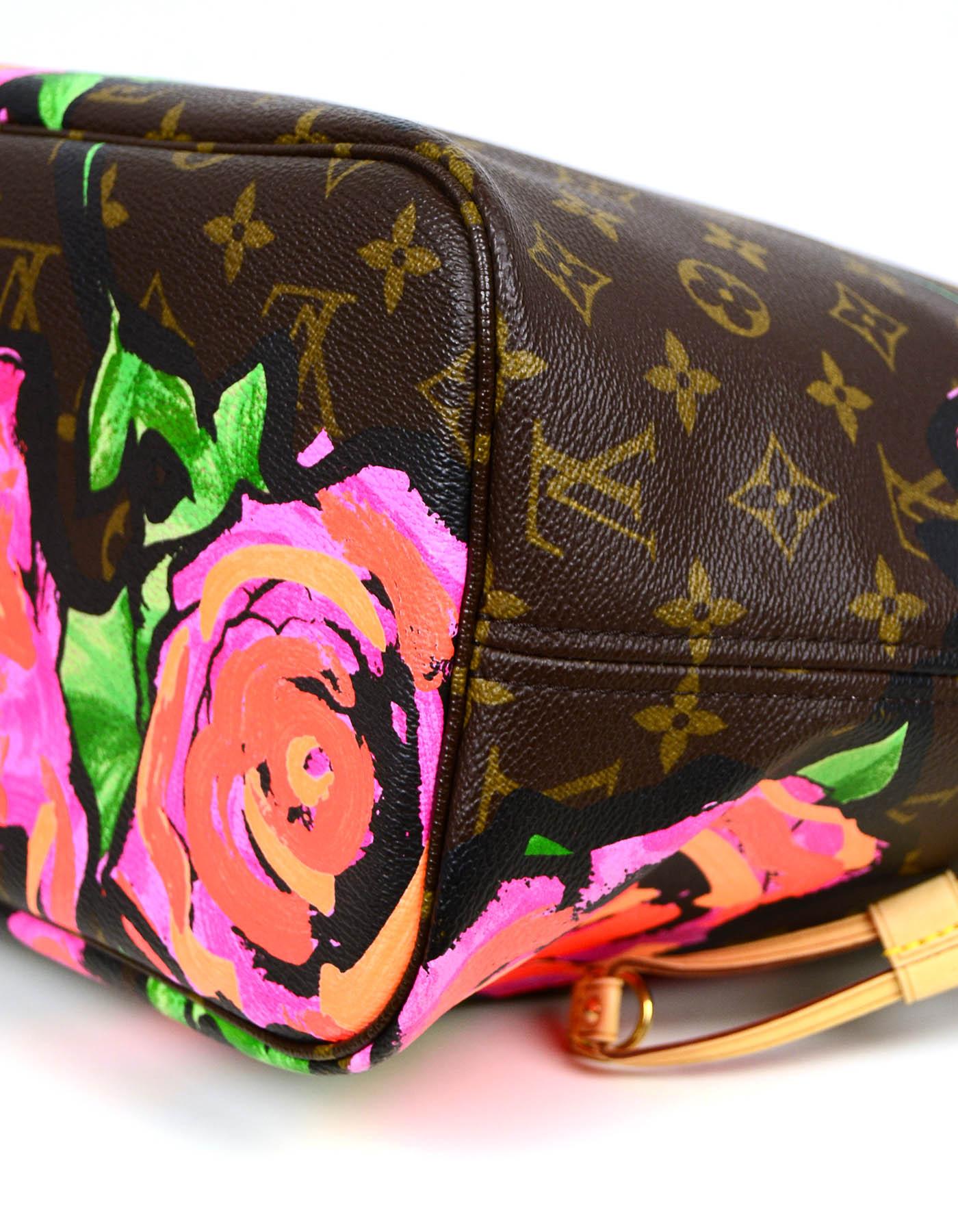 Louis Vuitton Limited Edition Stephen Sprouse Monogram Roses Neverfull MM Tote In Excellent Condition In New York, NY