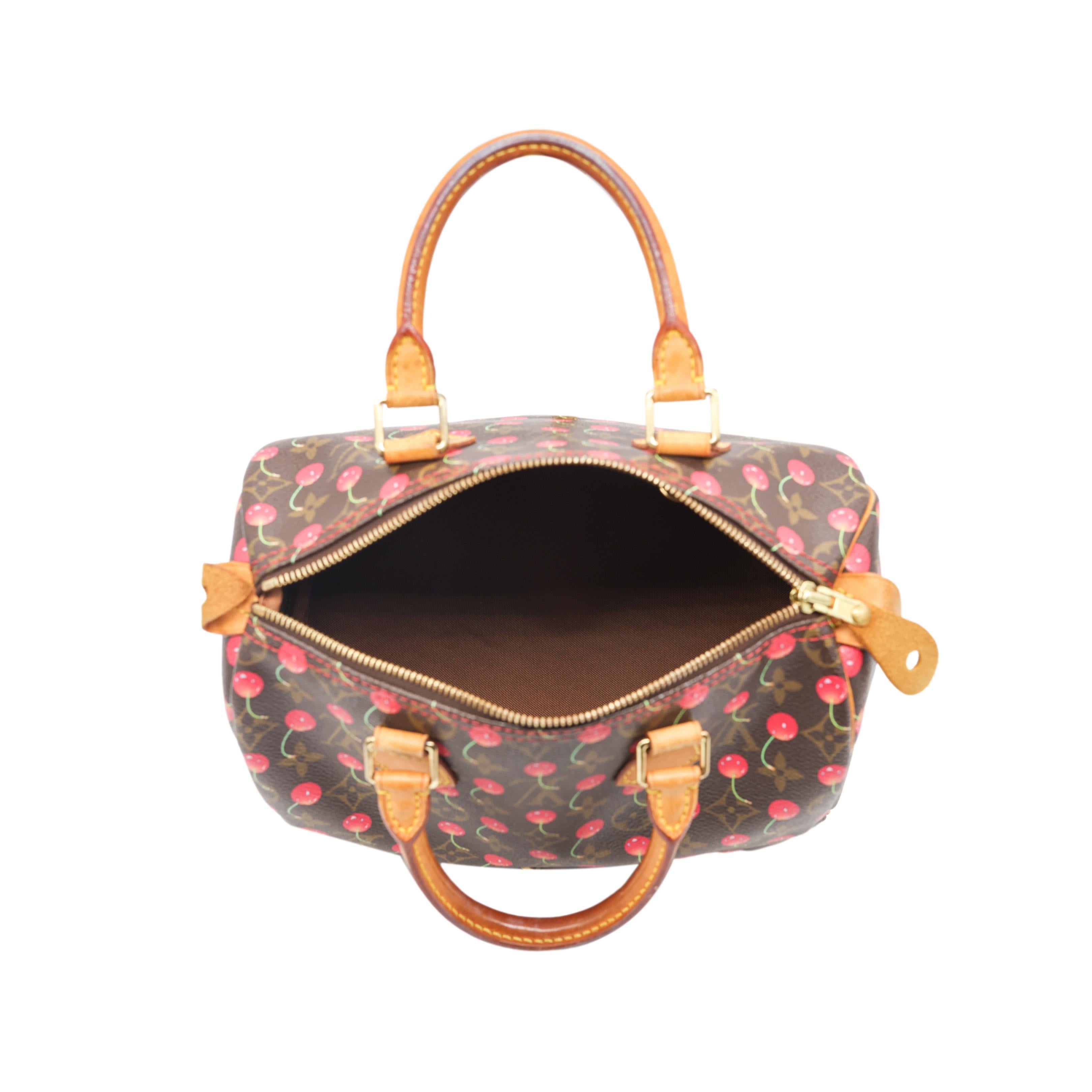 Louis Vuitton Limited Edition Takashi Murakami Cerises Speedy 25 Handbag, 2005. For Sale 3