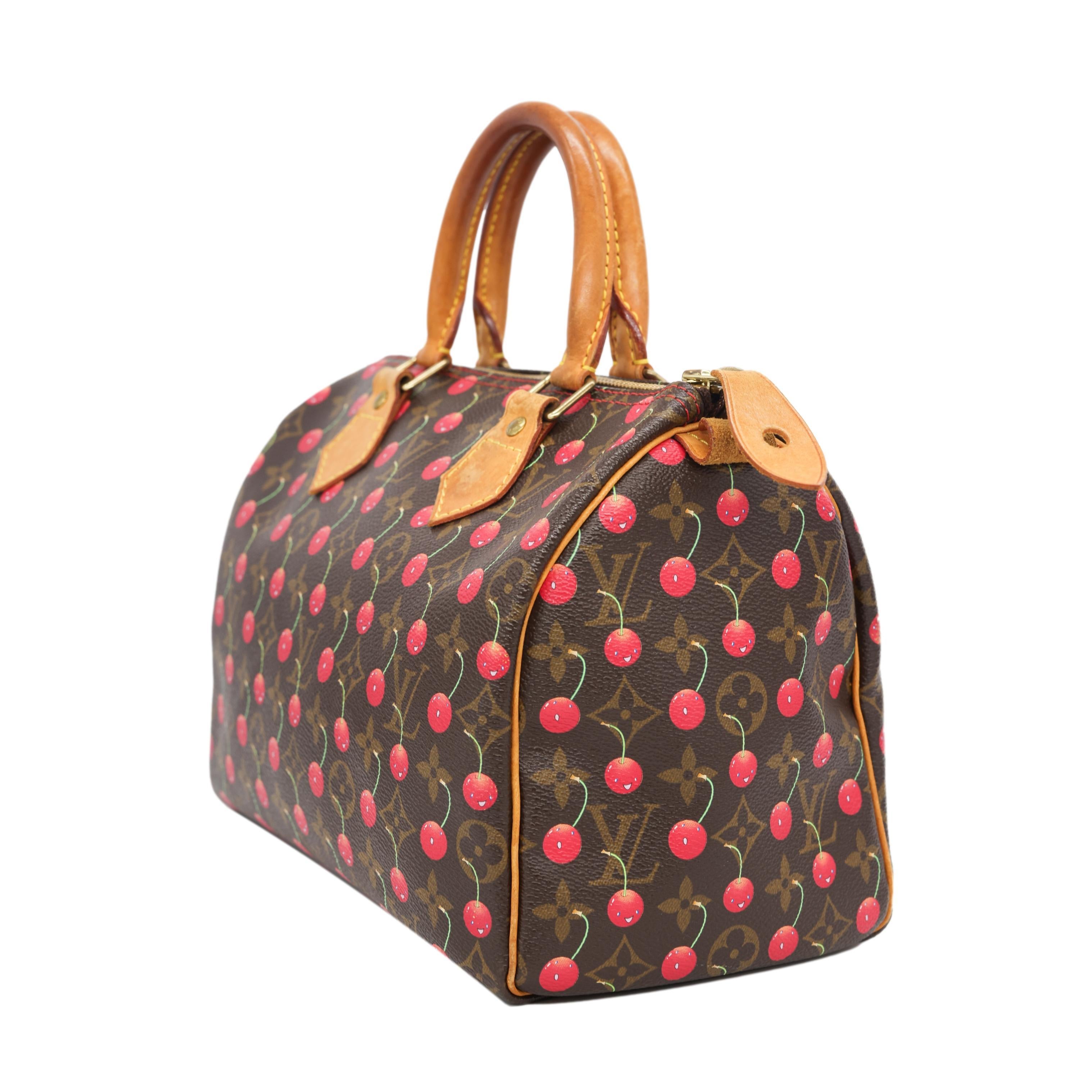 Louis Vuitton Limited Edition Takashi Murakami Cerises Speedy 25 Handbag, 2005. This incredibly rare and highly sought after piece of Louis Vuitton history became a worldwide phenomenon when Japanese artist Takashi Murakami teamed up with the brand