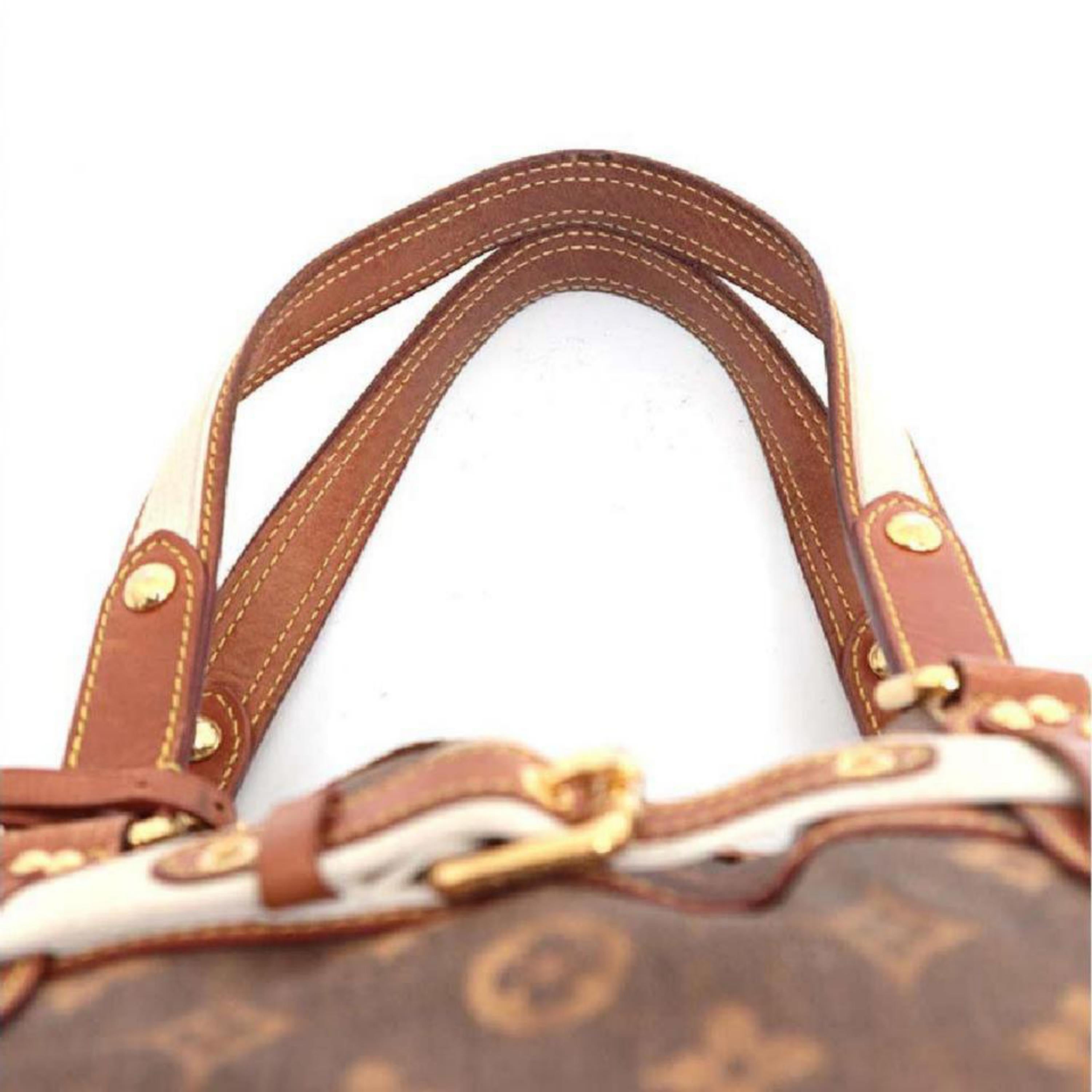Louis Vuitton Limited Edition Tisse Sac Rayures Pm Tote 230668 Brown Shoulder Ba For Sale 3