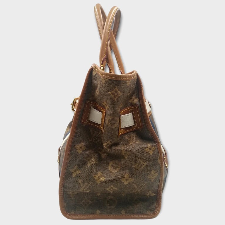 Louis Vuitton Vintage Monogram Rayures Tisse GM Tote - Brown Totes, Handbags  - LOU769716