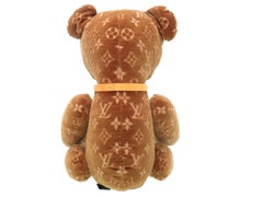 Louis Vuitton Ivory Brown Monogram Canvas Leather Toy Novelty Teddy Bear at  1stDibs