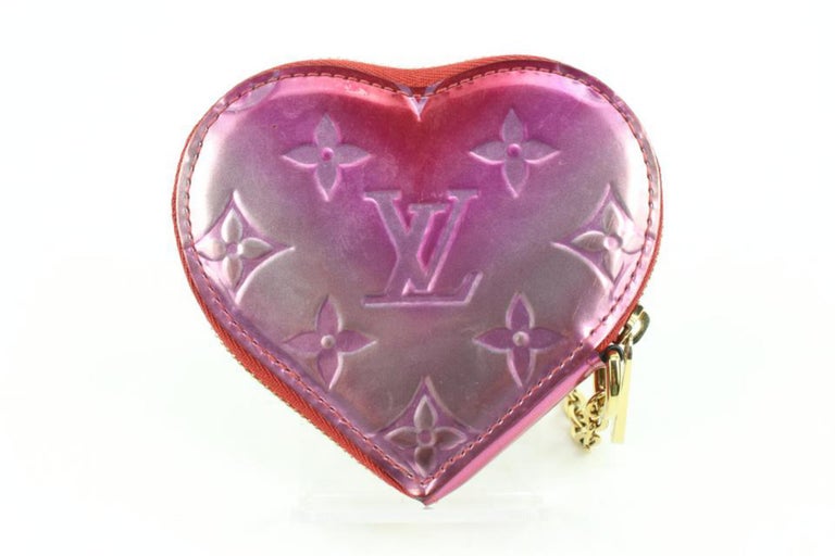 Louis Vuitton Leopard Coeur Heart Monogram Vernis Coin Blanc Corail