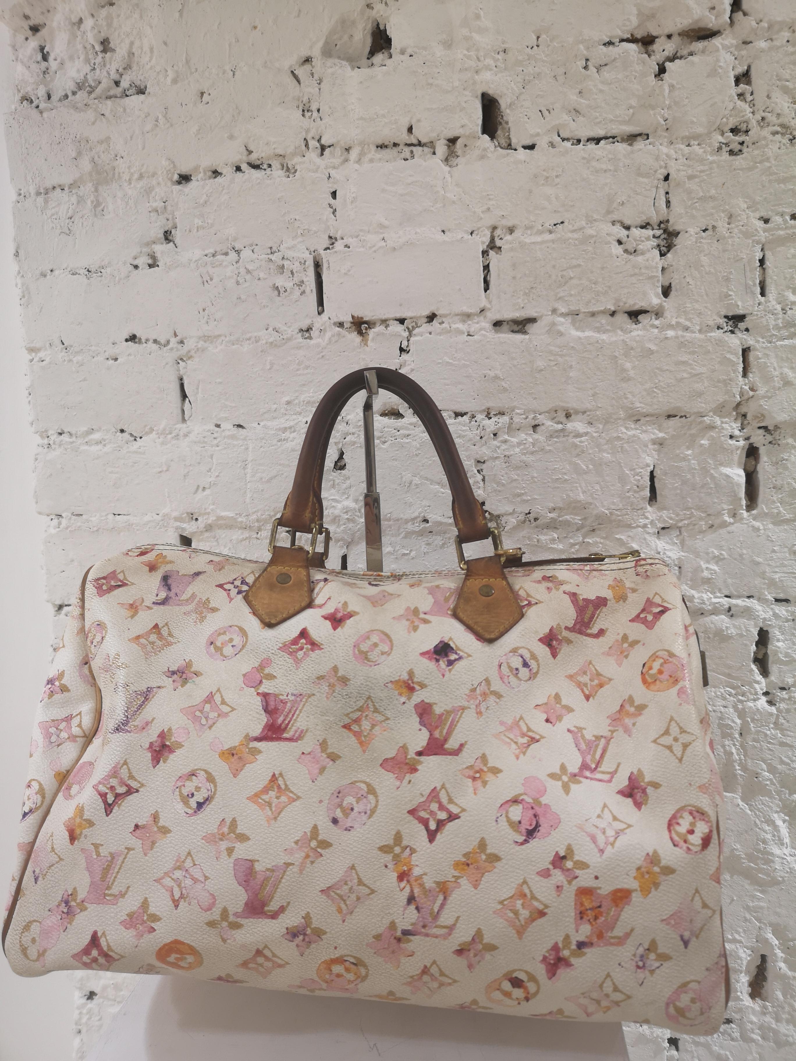 Brown Louis Vuitton Limited Edition Watercolor Speedy