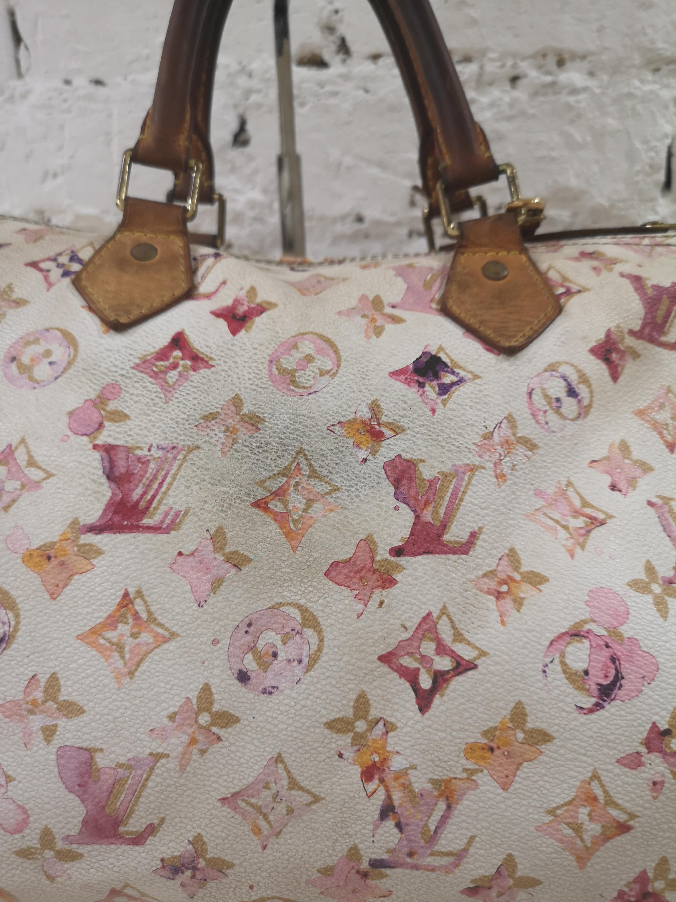 Louis Vuitton Limited Edition Watercolor Speedy In Fair Condition In Capri, IT