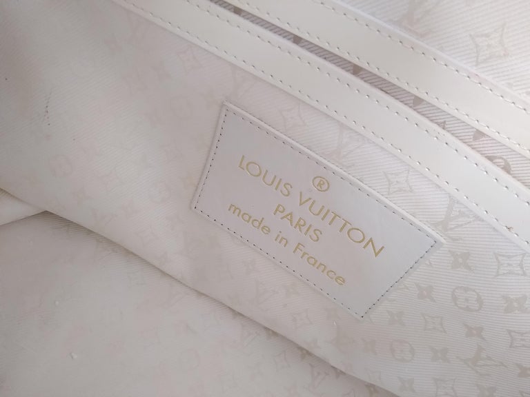 Louis Vuitton Limited Edition White/Gold Braided Street Shopper set Barbes Bags For Sale 5