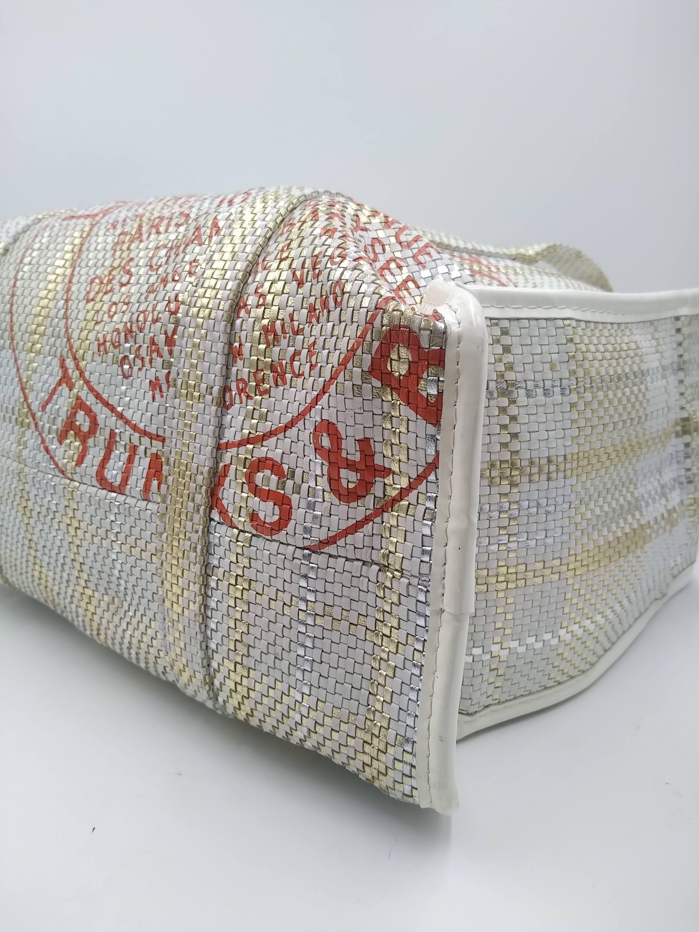Louis Vuitton Limited Edition Weiß/Gold geflochtenes Street Shopper Set Barbes Taschen im Angebot 8
