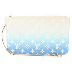 Louis Vuitton Limited Monograma Azul By the Pool Neverfull Pochette Wristlet 21lk
