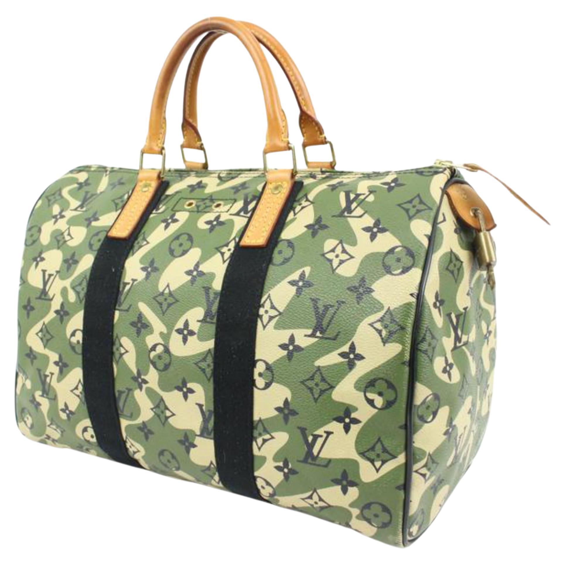 RARE Louis Vuitton Monogramouflage camouflage Murakami Speedy 35 green LV  bag