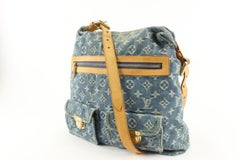 Louis Vuitton Limited Monogram Denim Baggy GM Hobo Bag 1221lv20