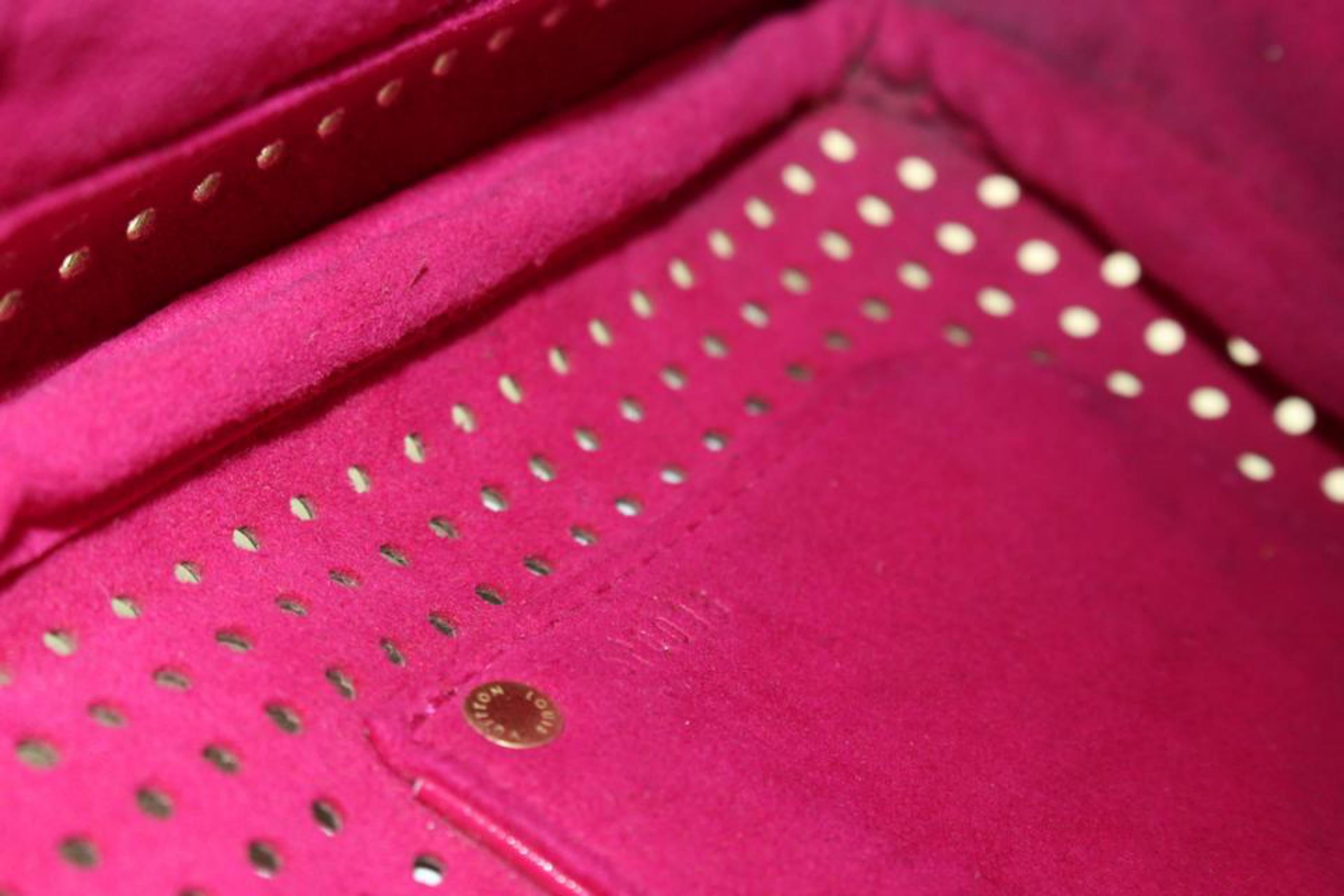 Louis Vuitton Limited Monogram Fuchsia Perforated Speedy 30 s331lk45 In Good Condition In Dix hills, NY