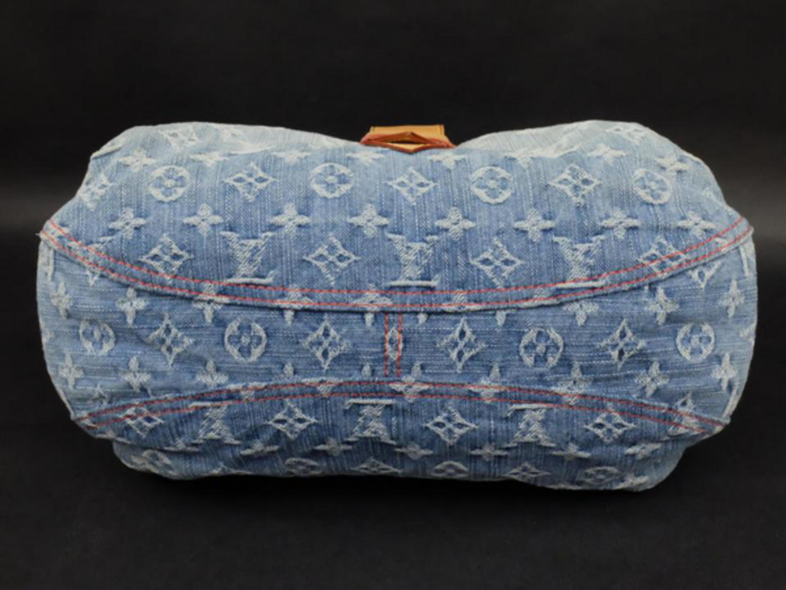 Louis Vuitton (Limited) Monogram Sunray 228744 Blue Denim Shoulder Bag 5