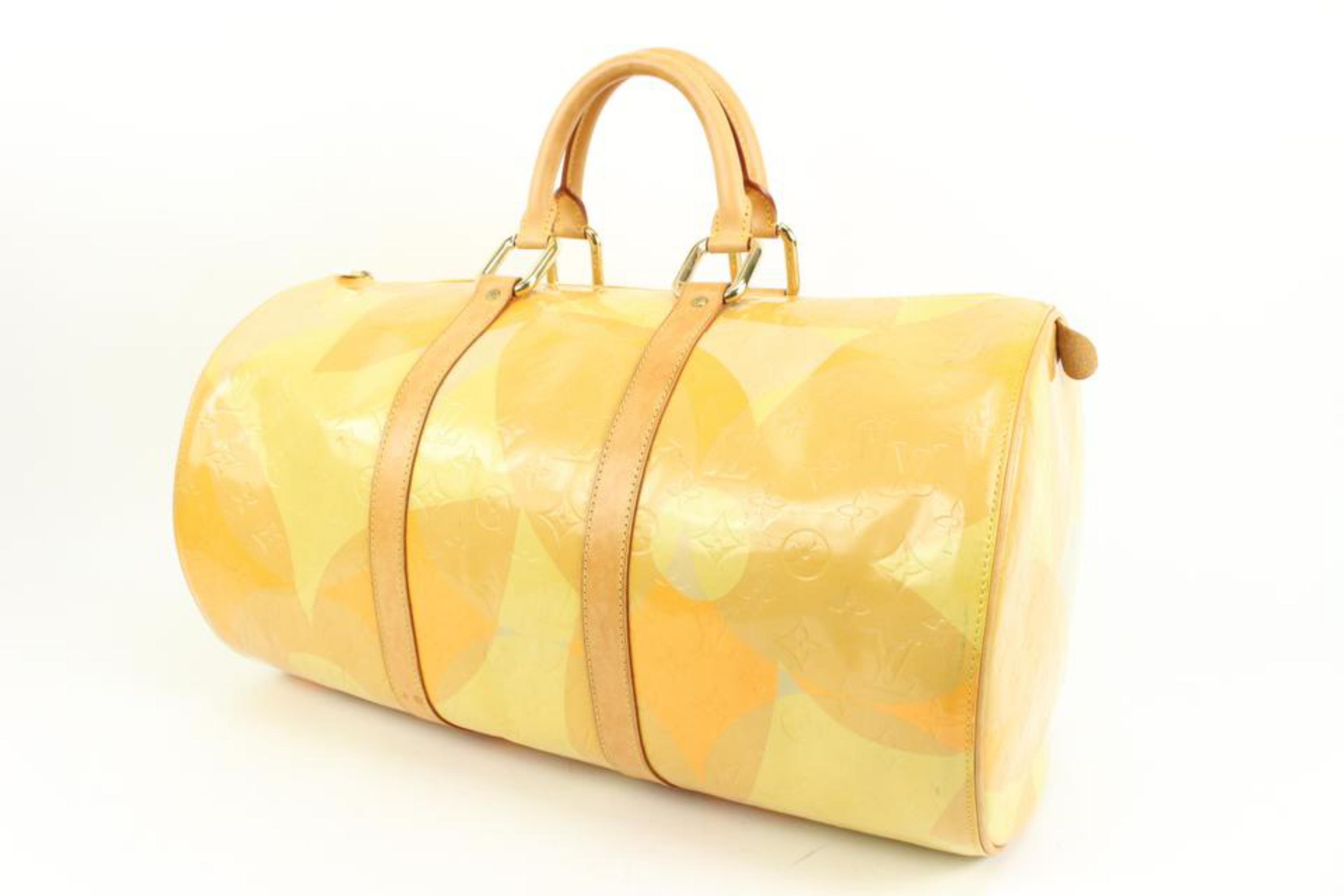 Louis Vuitton Virgil Abloh Yellow Leather Everyday LV Keepall