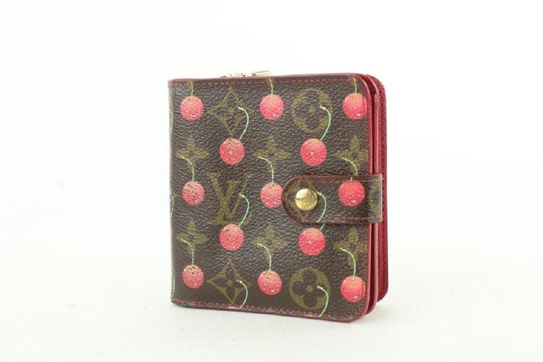 monogram cherry compact wallet