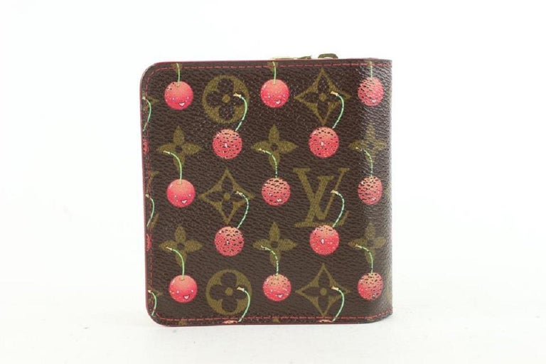 Louis Vuitton Zippy Wallet Monogram Cherry Murakami Cerises Monogram 871514  Brown Coated Canvas Clutch, Louis Vuitton