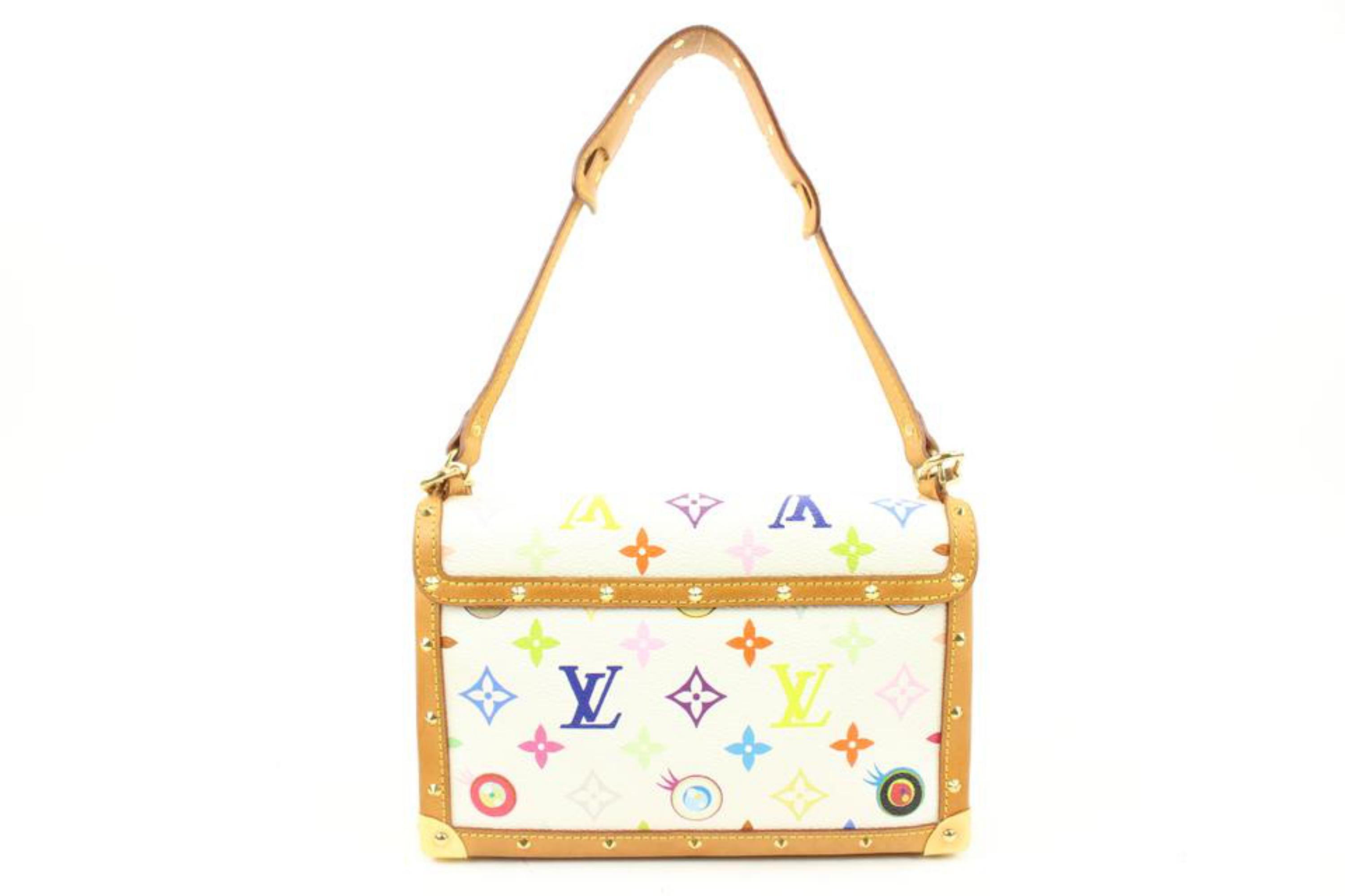 Louis Vuitton Limited Murakami Monogram Multicolor Eye Miss You Flap Bag 48lv128 In Good Condition For Sale In Dix hills, NY