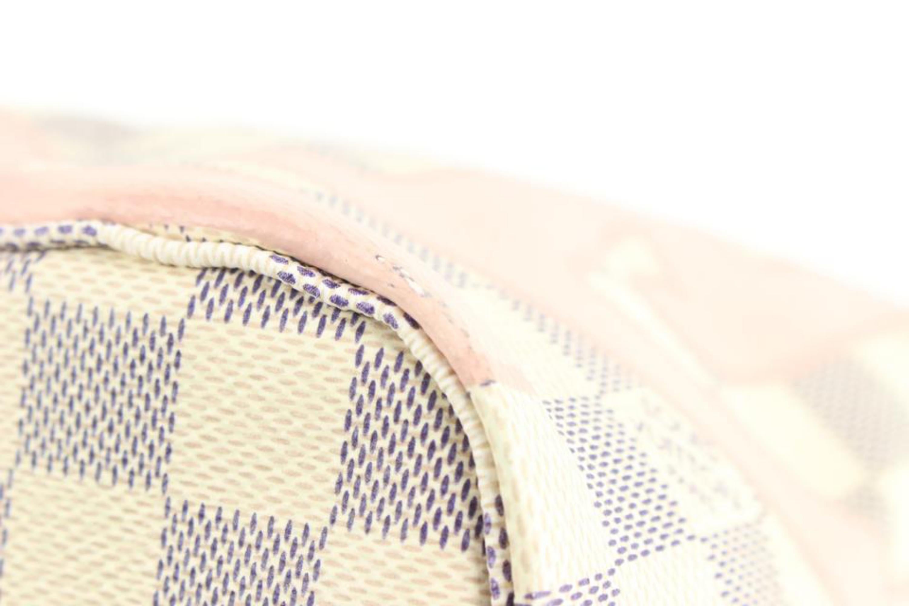 Women's Louis Vuitton Limited Pink Damier Azur Tahitienne Neverfull MM with Pouch 37lk42
