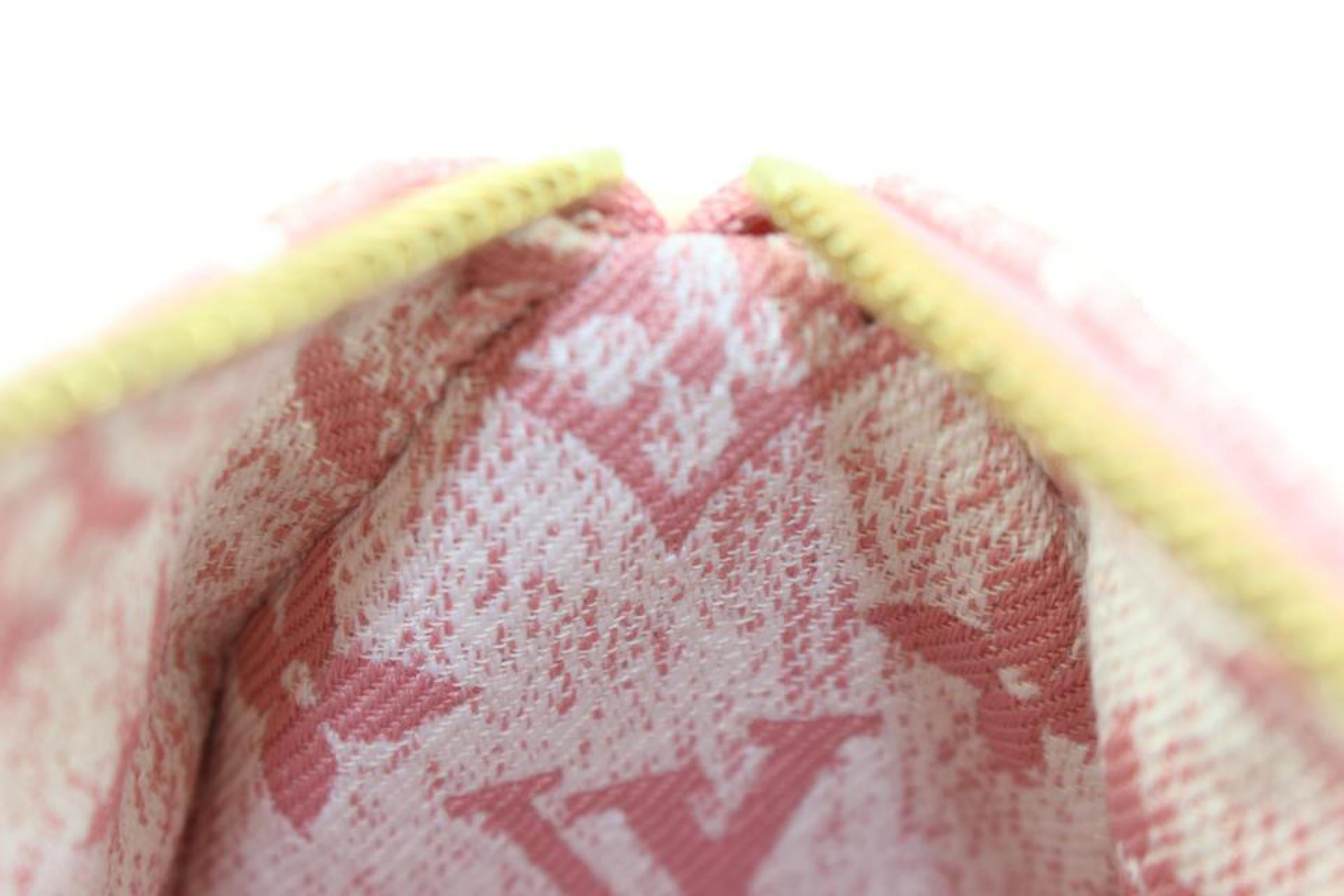 Louis Vuitton Limited Pink Rose Monogram Denim Mini Speedy Nano Bandouliere  2