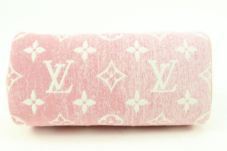 Sold at Auction: Louis Vuitton, Louis Vuitton Pink Monogram Denim Nano  Speedy Bandoulière Bag with Gold Hardware