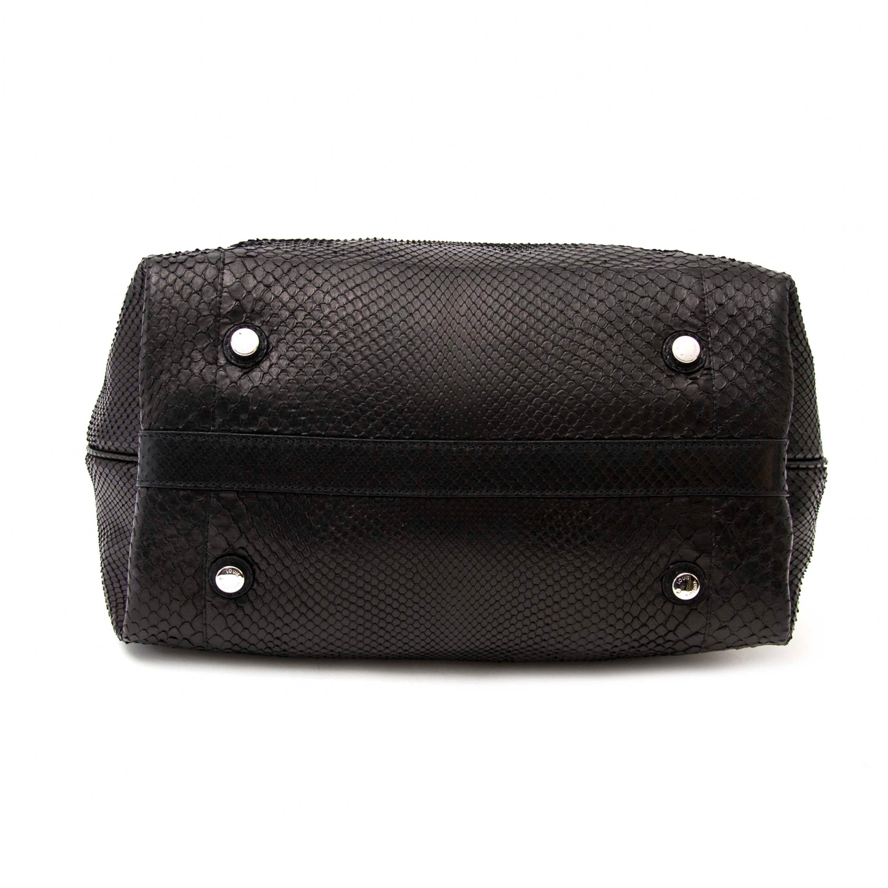 Black Louis Vuitton Limited Python Cirrus Top Handle Bag 