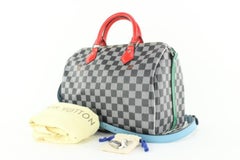 Louis Vuitton Limited Rare Black White Damier Speedy Bandouliere 30 1LV128c