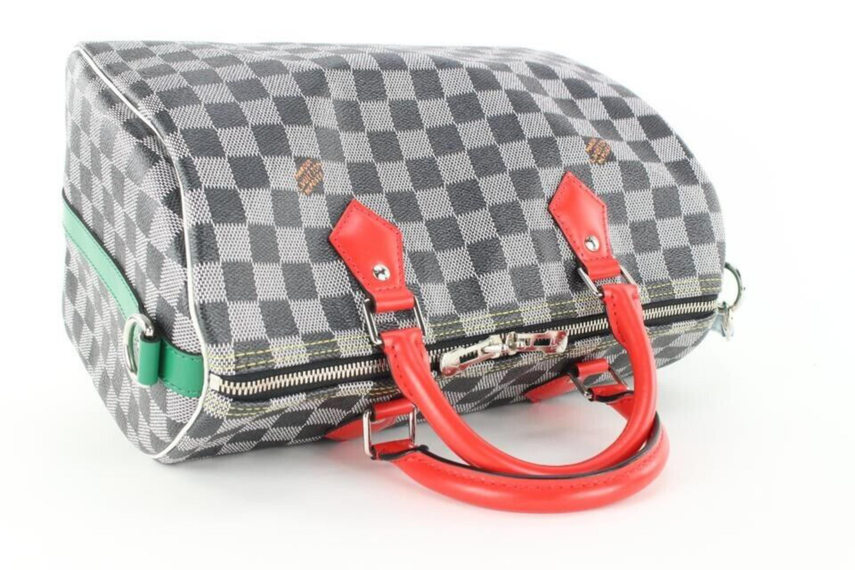 Louis Vuitton Limited Rare Black White Damier Speedy Bandouliere 30 1LV128c 1
