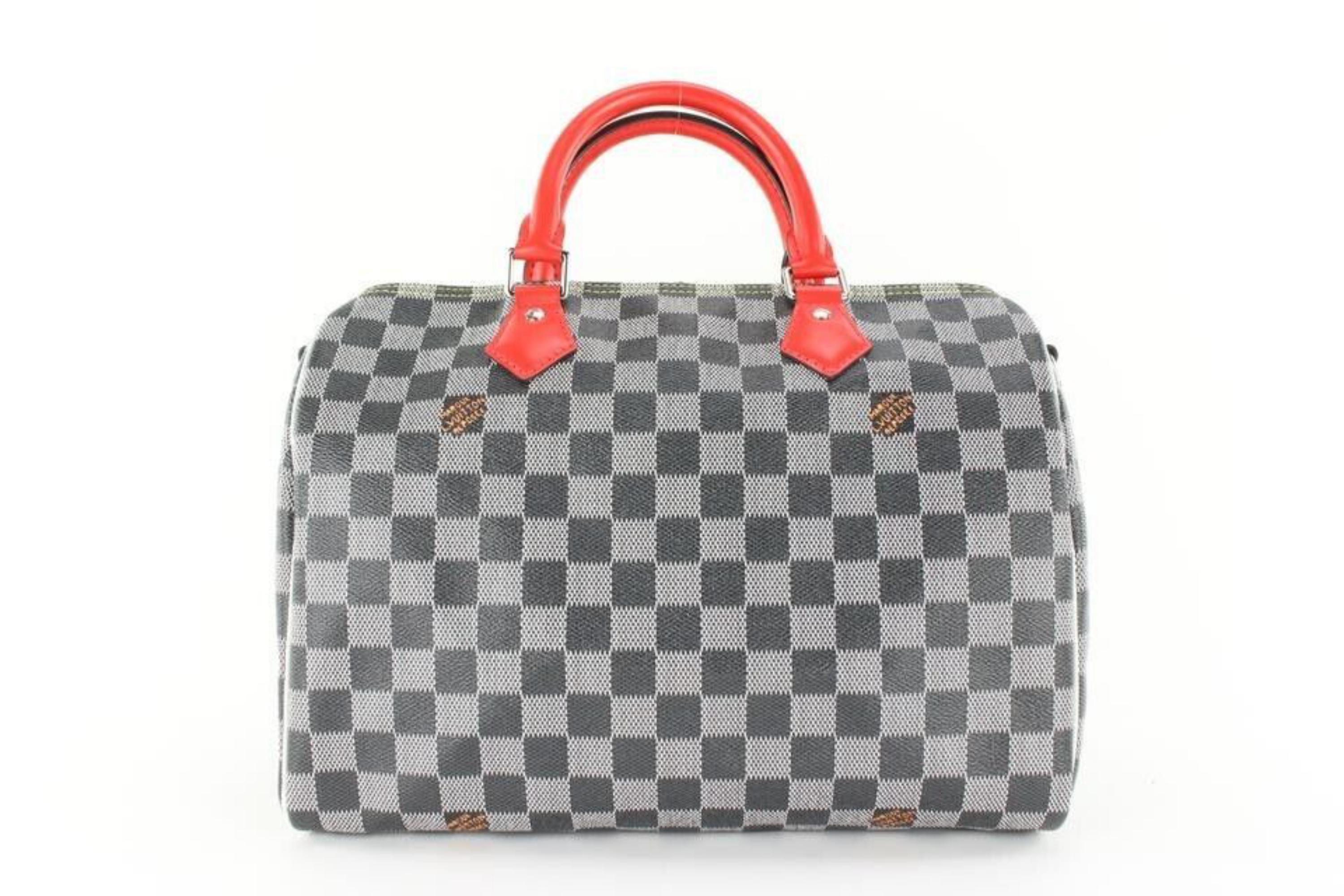 Louis Vuitton Limited Rare Black White Damier Speedy Bandouliere 30 1LV128c 2