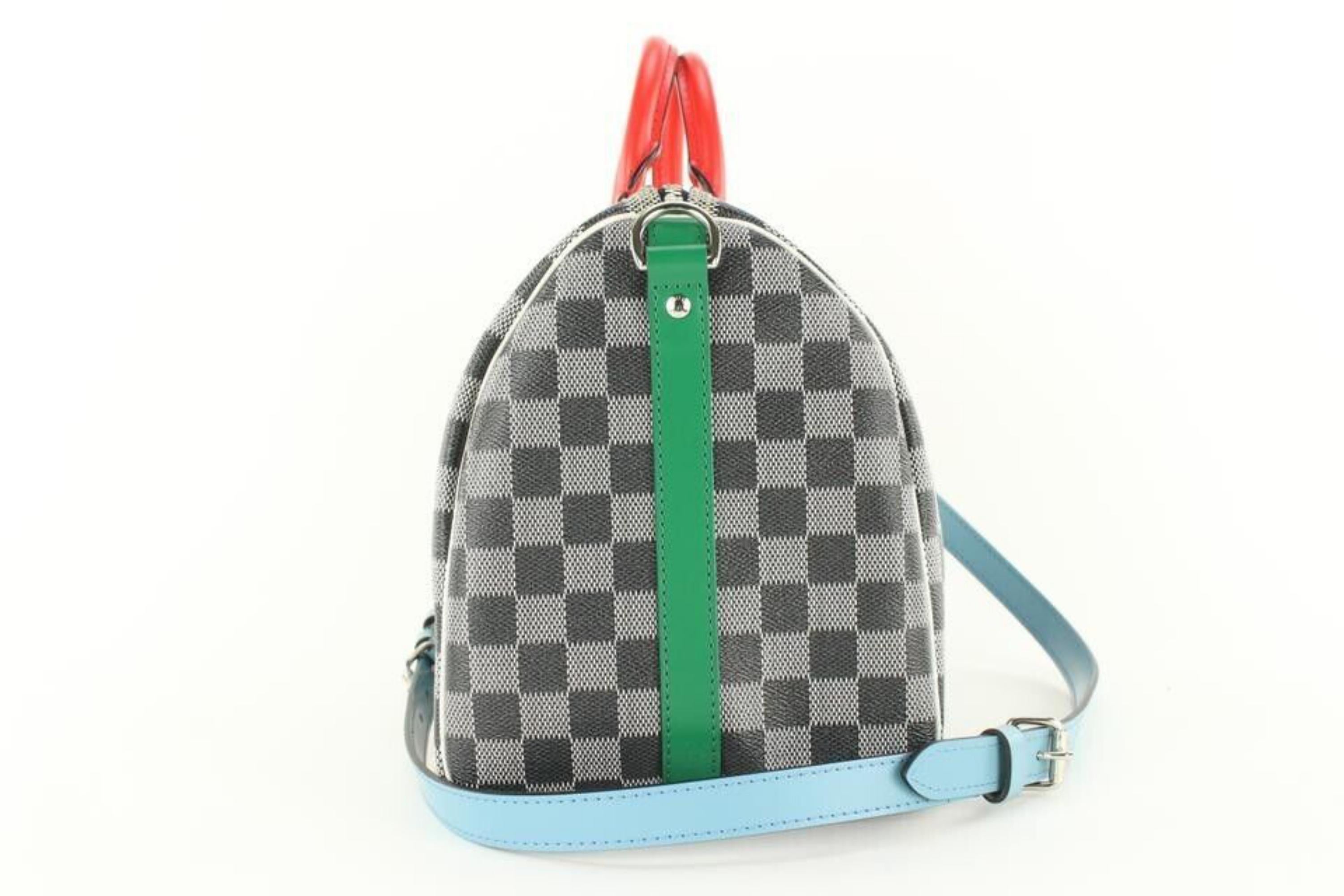 Louis Vuitton Limited Rare Black White Damier Speedy Bandouliere 30 1LV128c 3