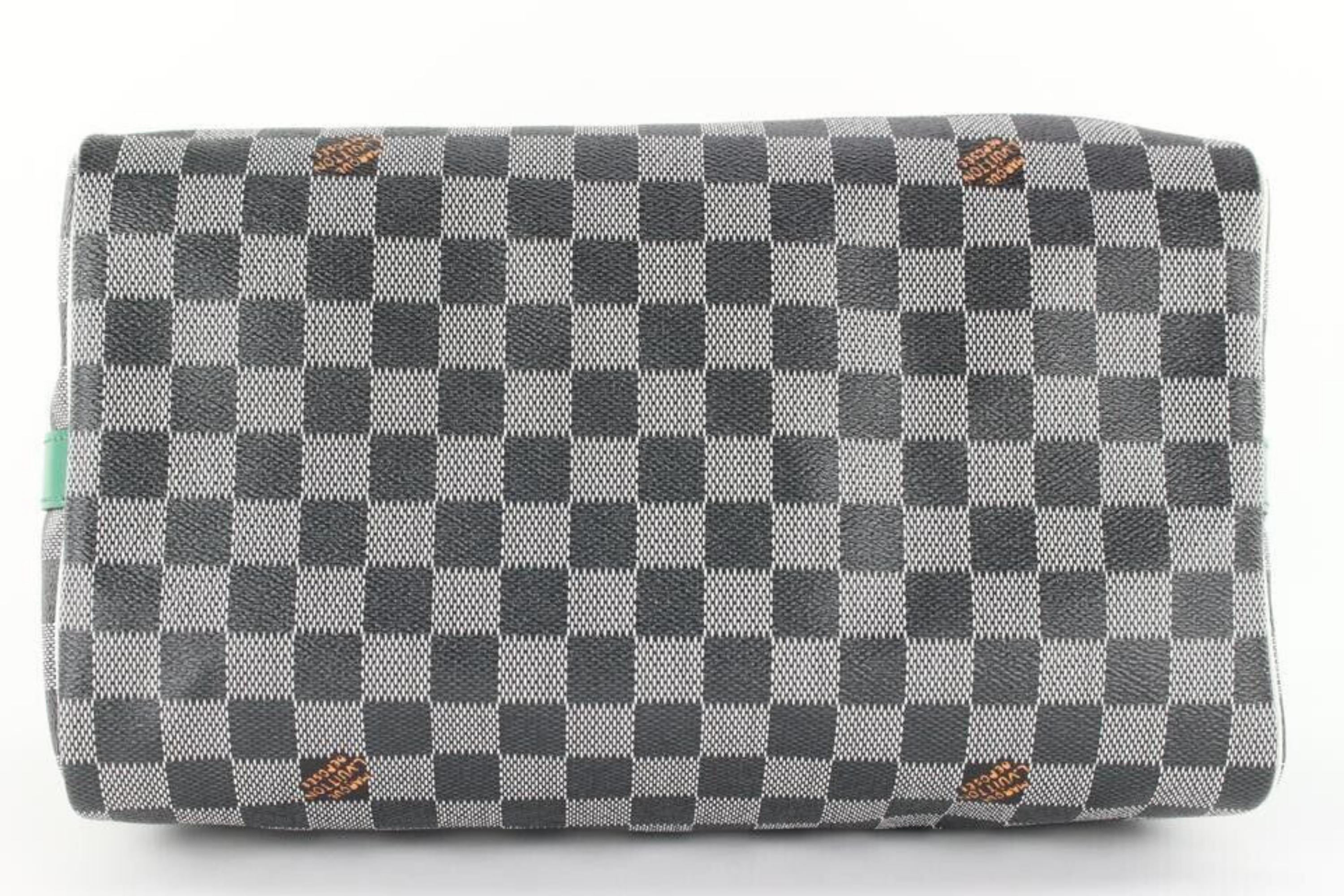 Louis Vuitton Limited Rare Black White Damier Speedy Bandouliere 30 1LV128c 4